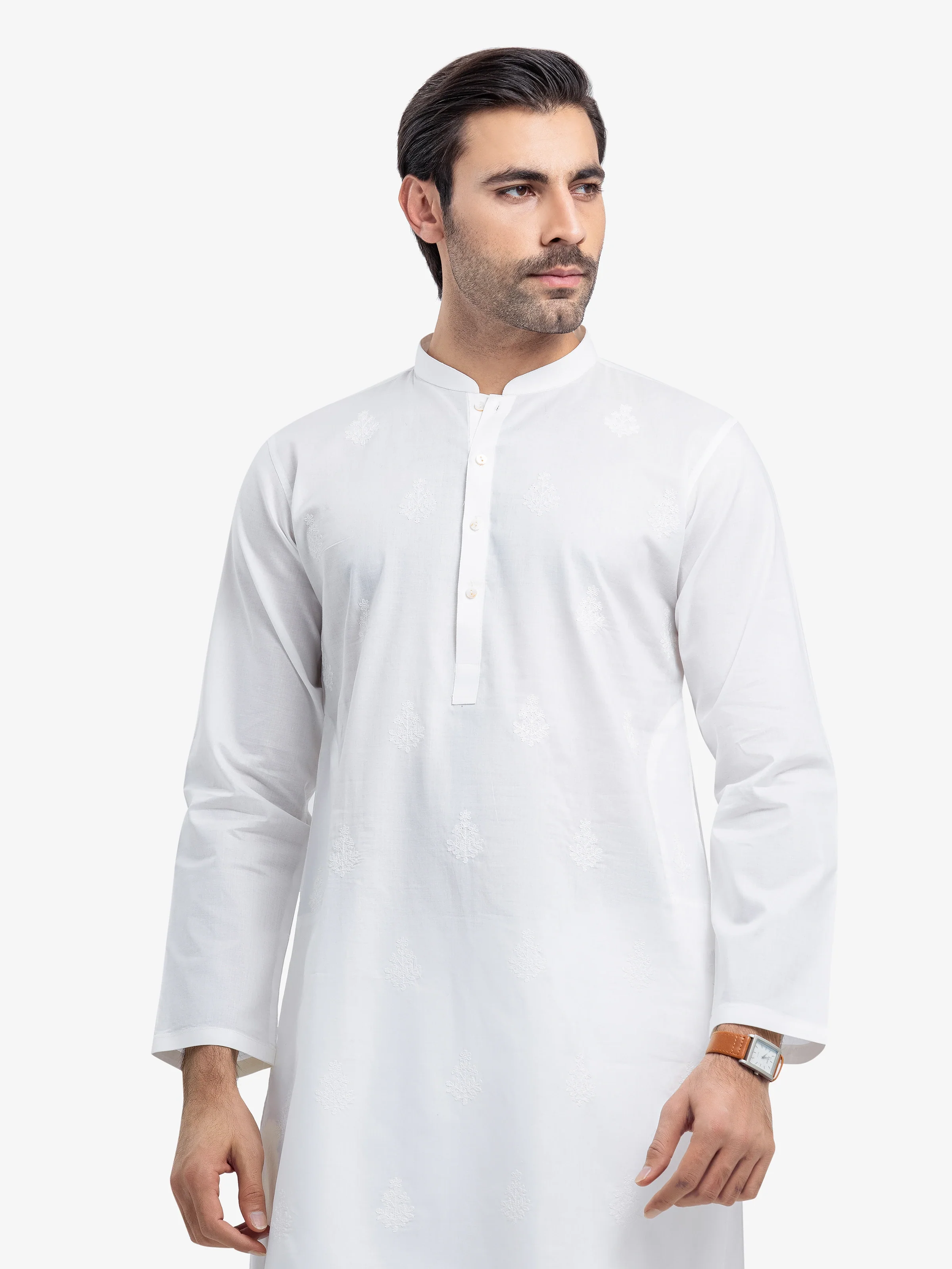 Men's Off White Kurta - EMTK25S-99490 - Image 3