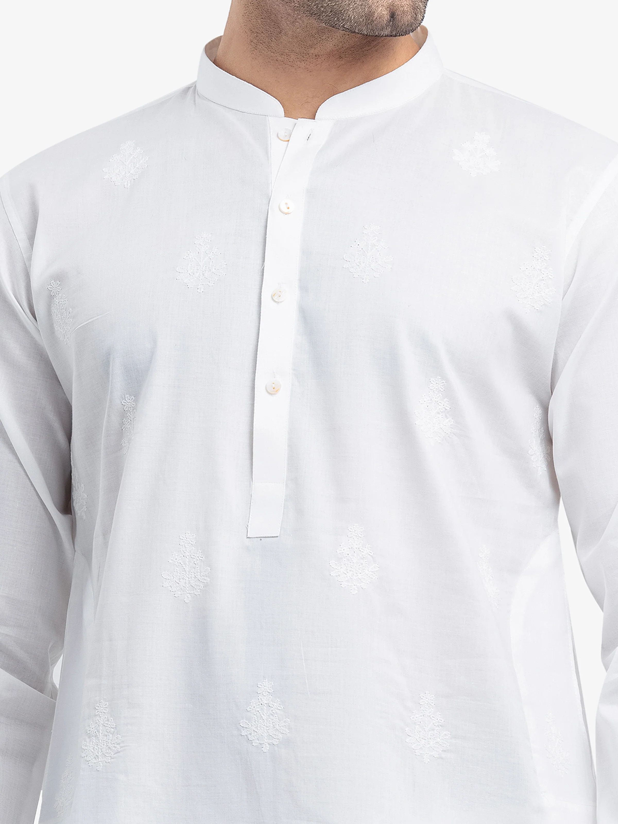Men's Off White Kurta - EMTK25S-99490 - Image 4
