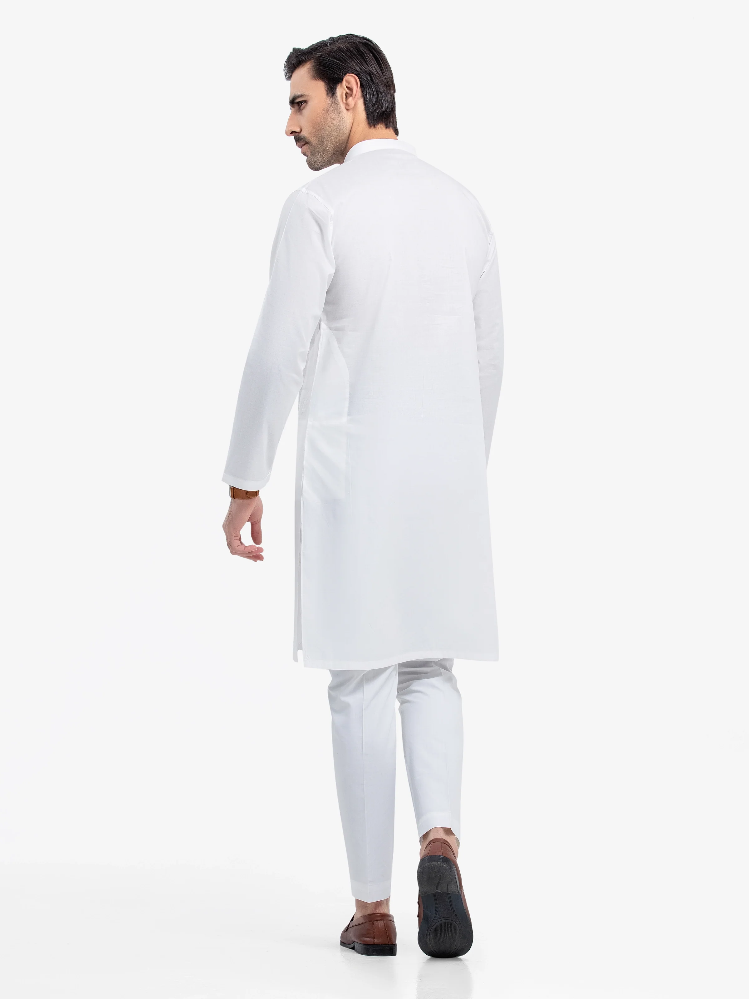 Men's Off White Kurta - EMTK25S-99490 - Image 5