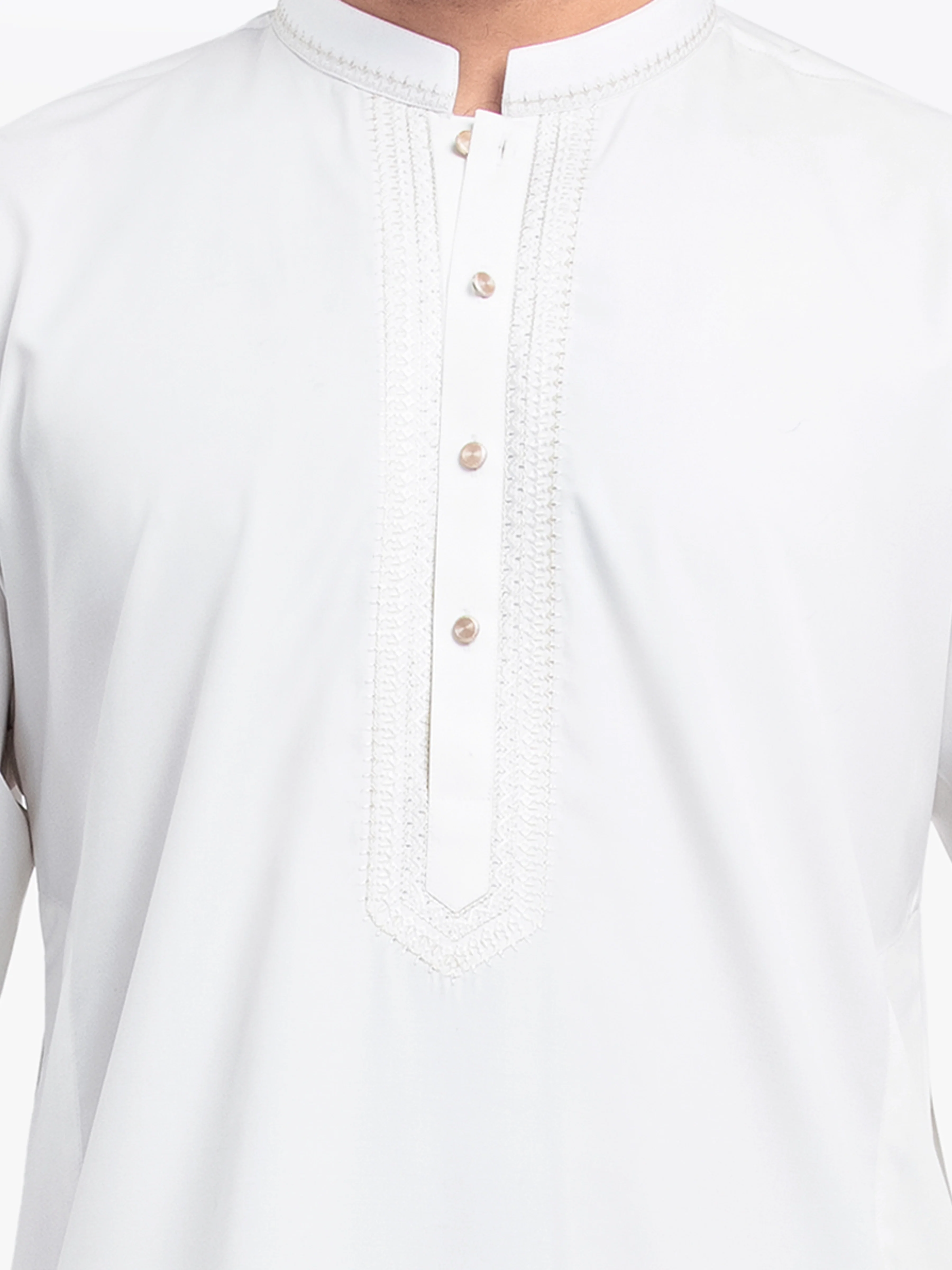 Men's Off White Kurta Pajama - EMTKPT25-052 - Image 3