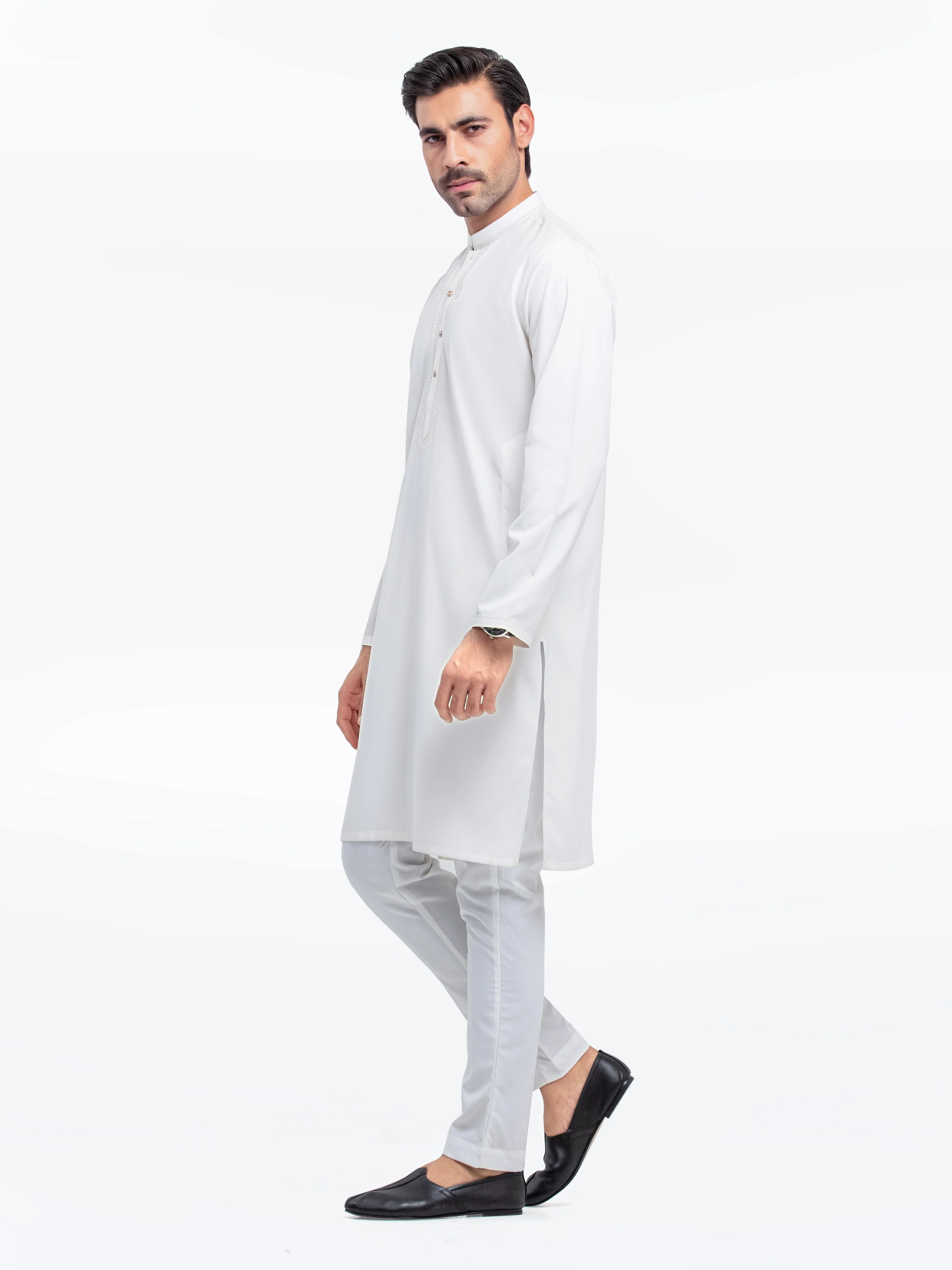 Men's Off White Kurta Pajama - EMTKPT25-052 - Image 4