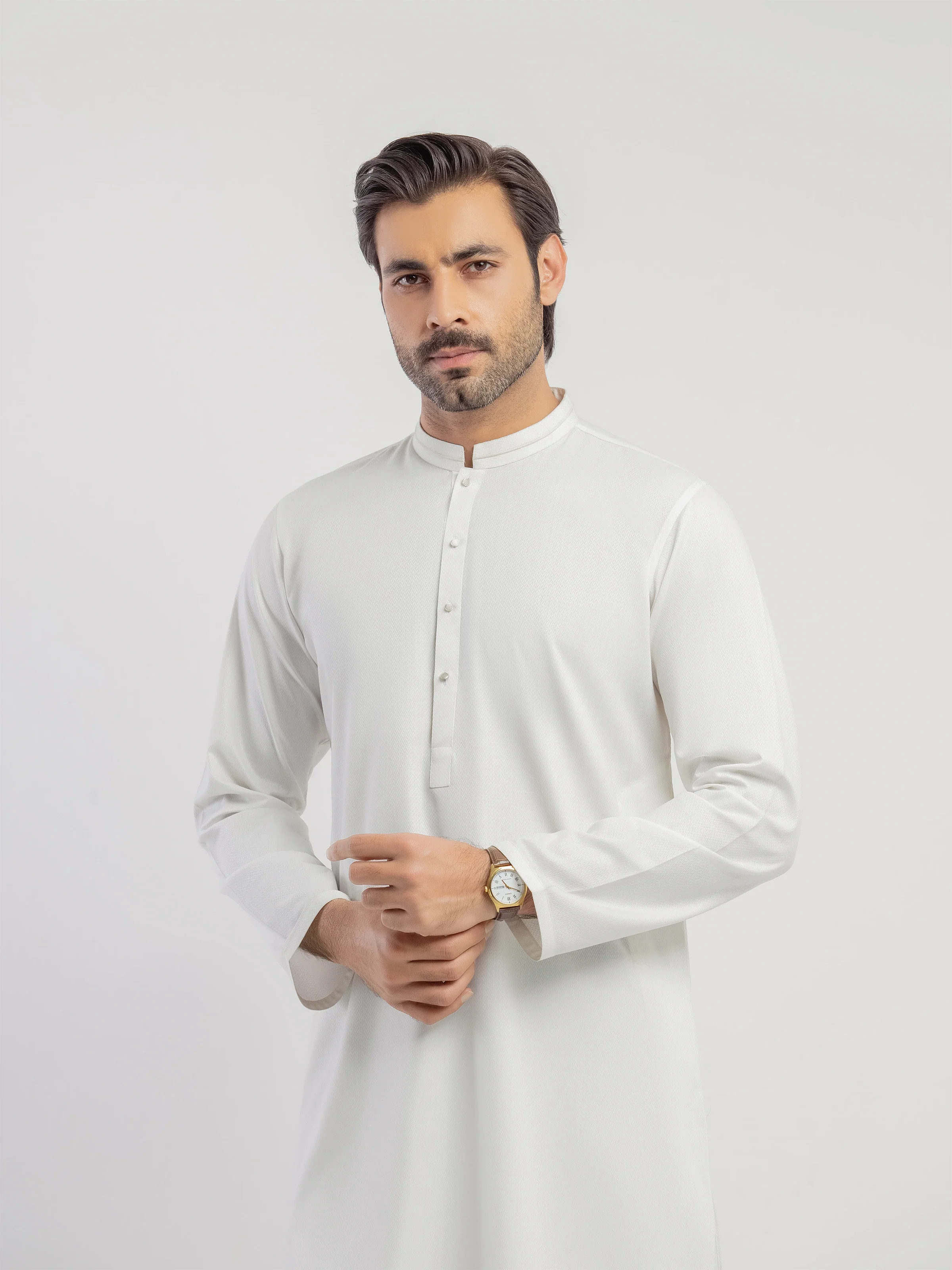 Men's Off White Kurta Pajama - EMTKPT5-100 - Image 2