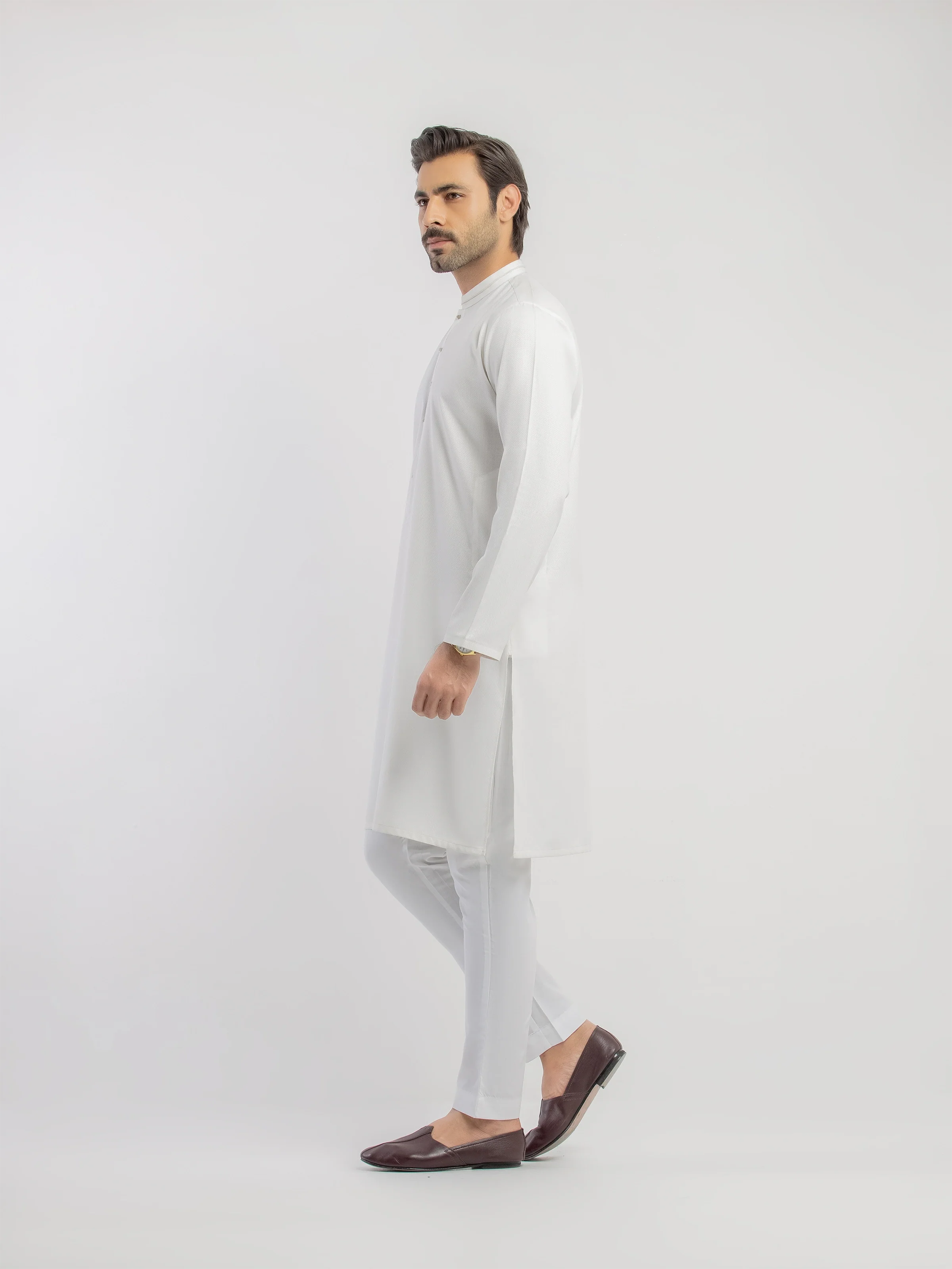Men's Off White Kurta Pajama - EMTKPT5-100 - Image 4