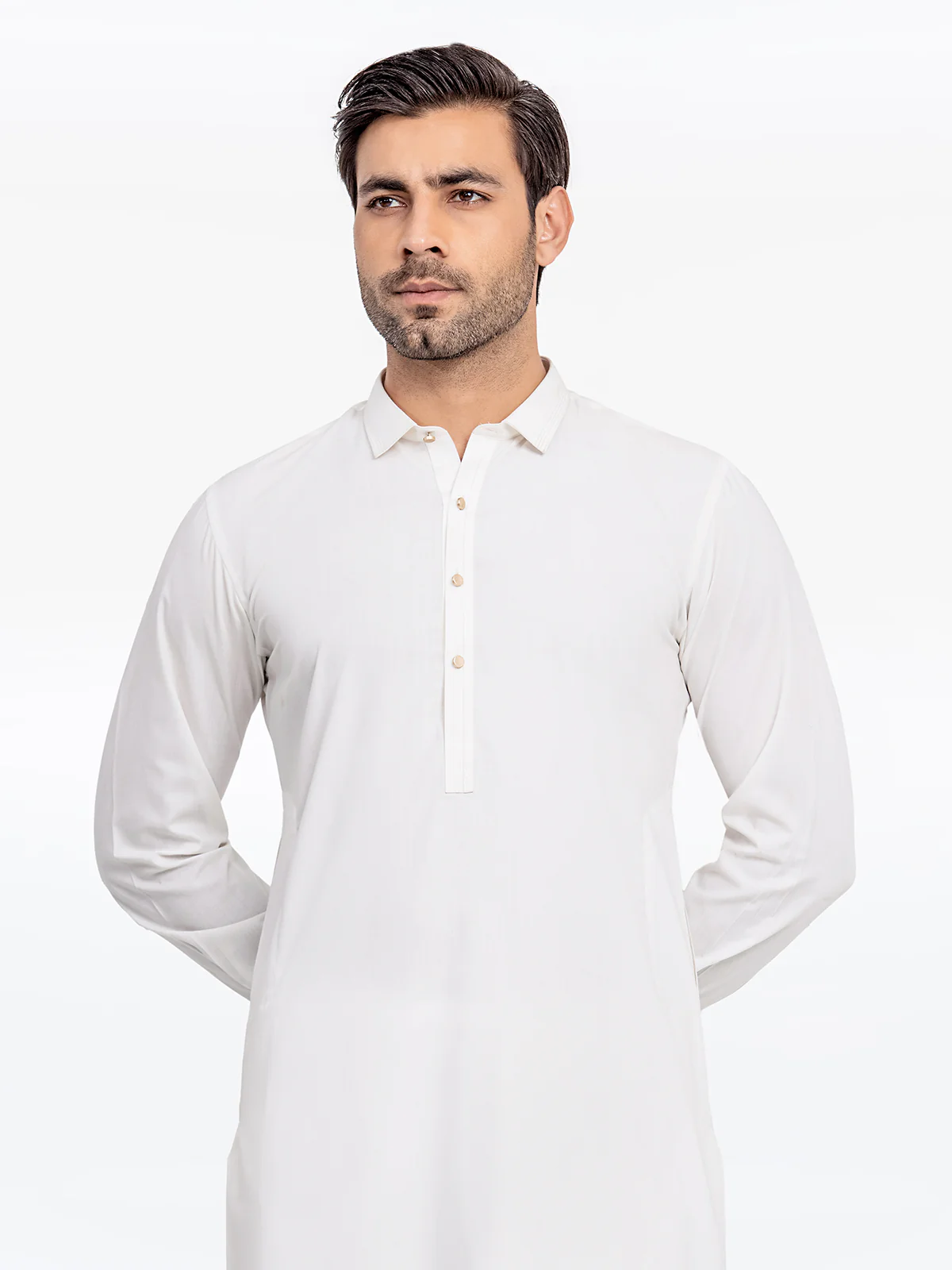 Men's Off White Shalwar Kameez - EMTKS24-41080 - Image 2