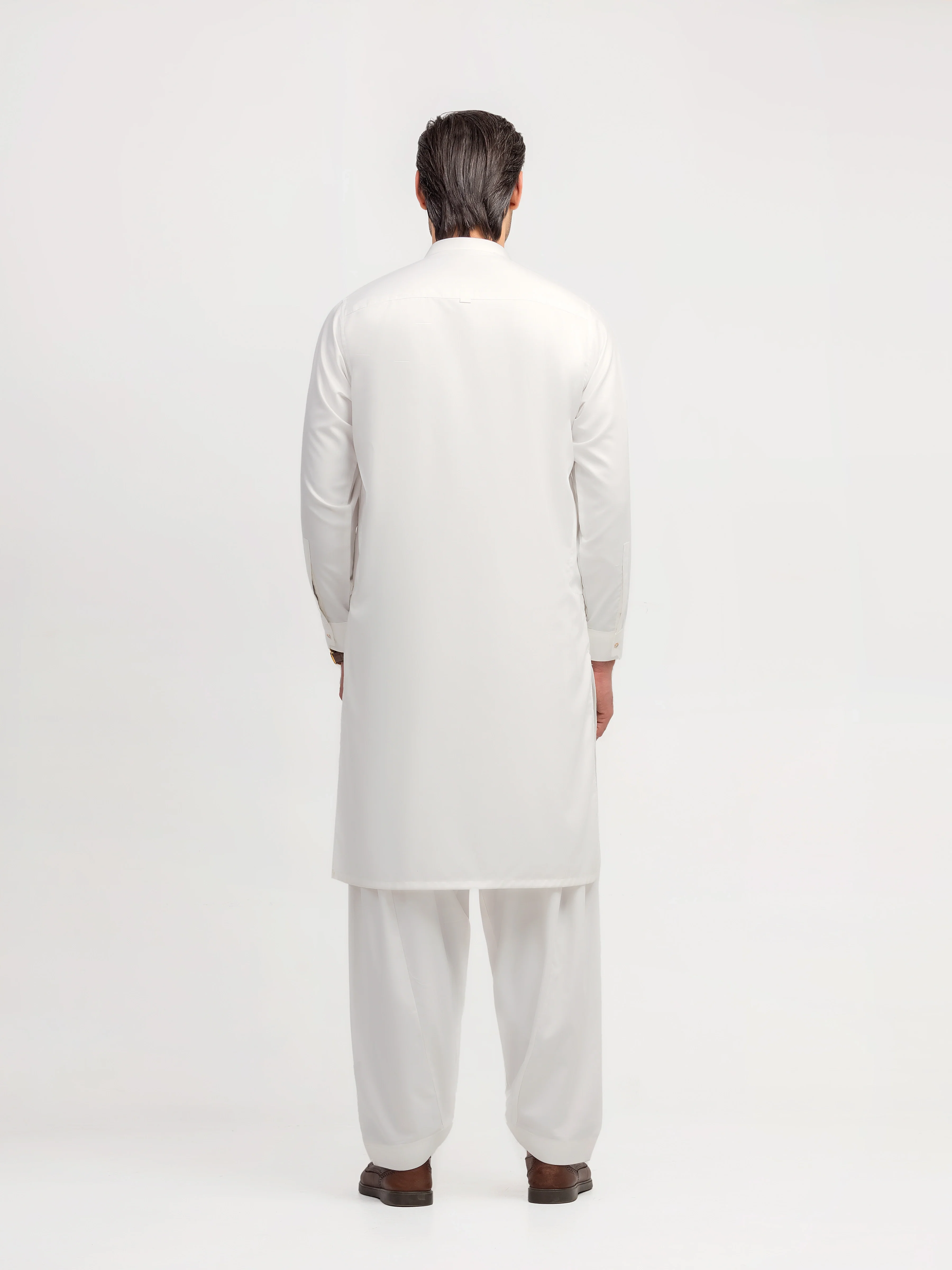 Men's Off White Shalwar Kameez - EMTKS5-41200 - Image 6