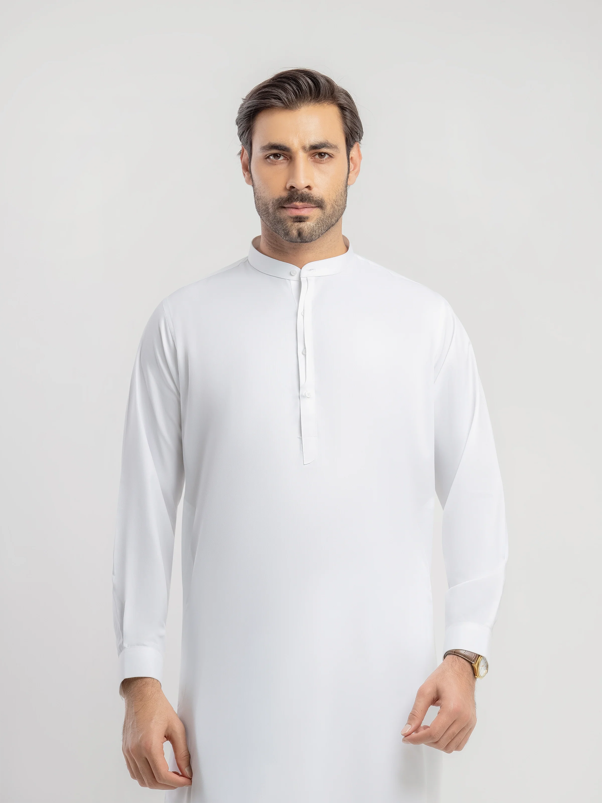 Men's Off White Shalwar Kameez - EMTKS5-41203 - Image 2