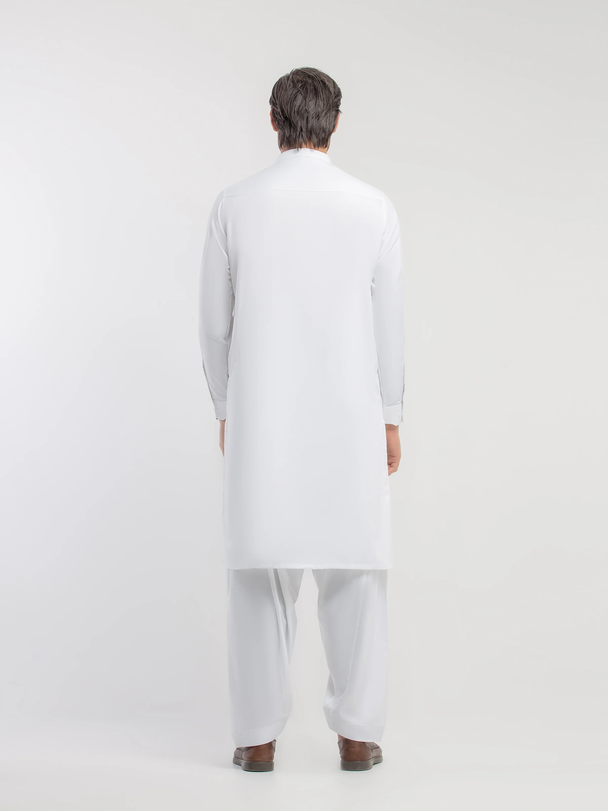 Men's Off White Shalwar Kameez - EMTKS5-41203 - Image 5