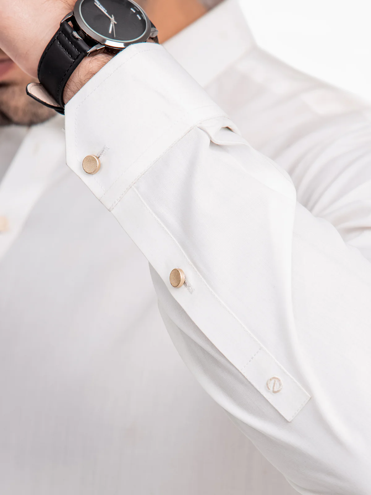 Men's Off White Shalwar Kameez - EMTKST24-99421 - Image 5