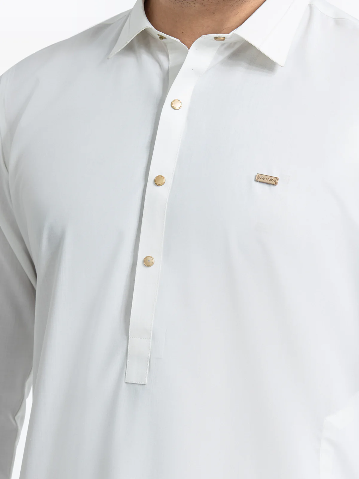 Men's Off White Shalwar Kameez - EMTKST24-99448 - Image 3