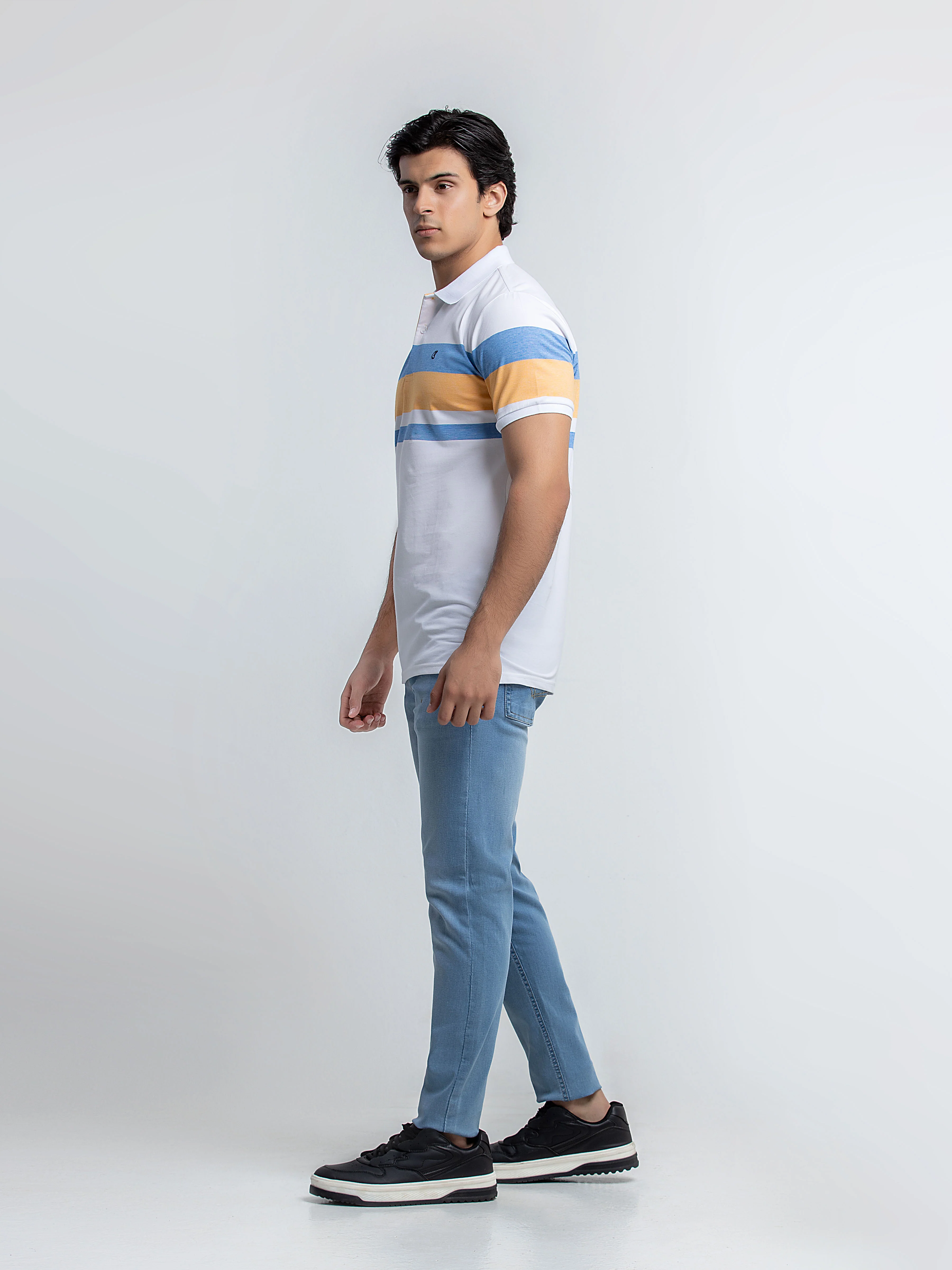 Men's Off White Polo Shirt - EMTPS6-055 - Image 3
