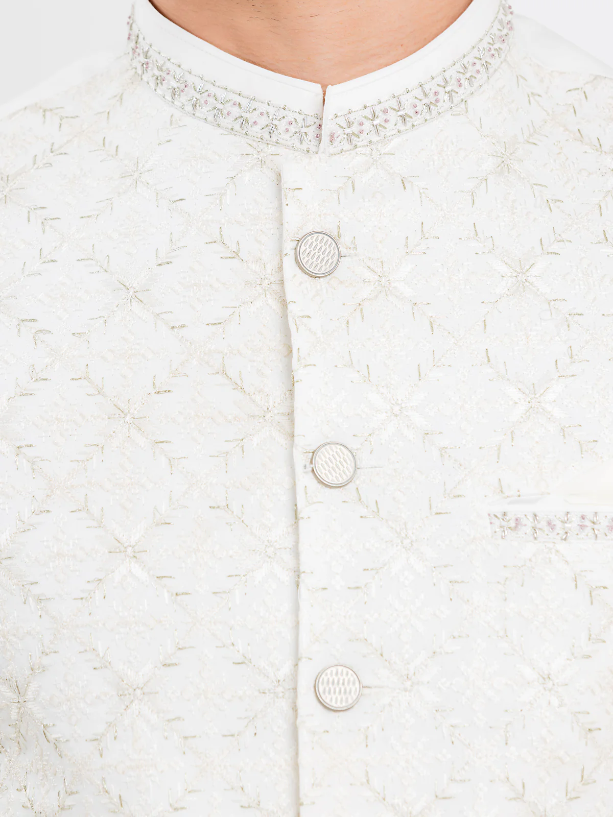 Men's Off White Prince Coat - EMTPC22-012 - Image 3