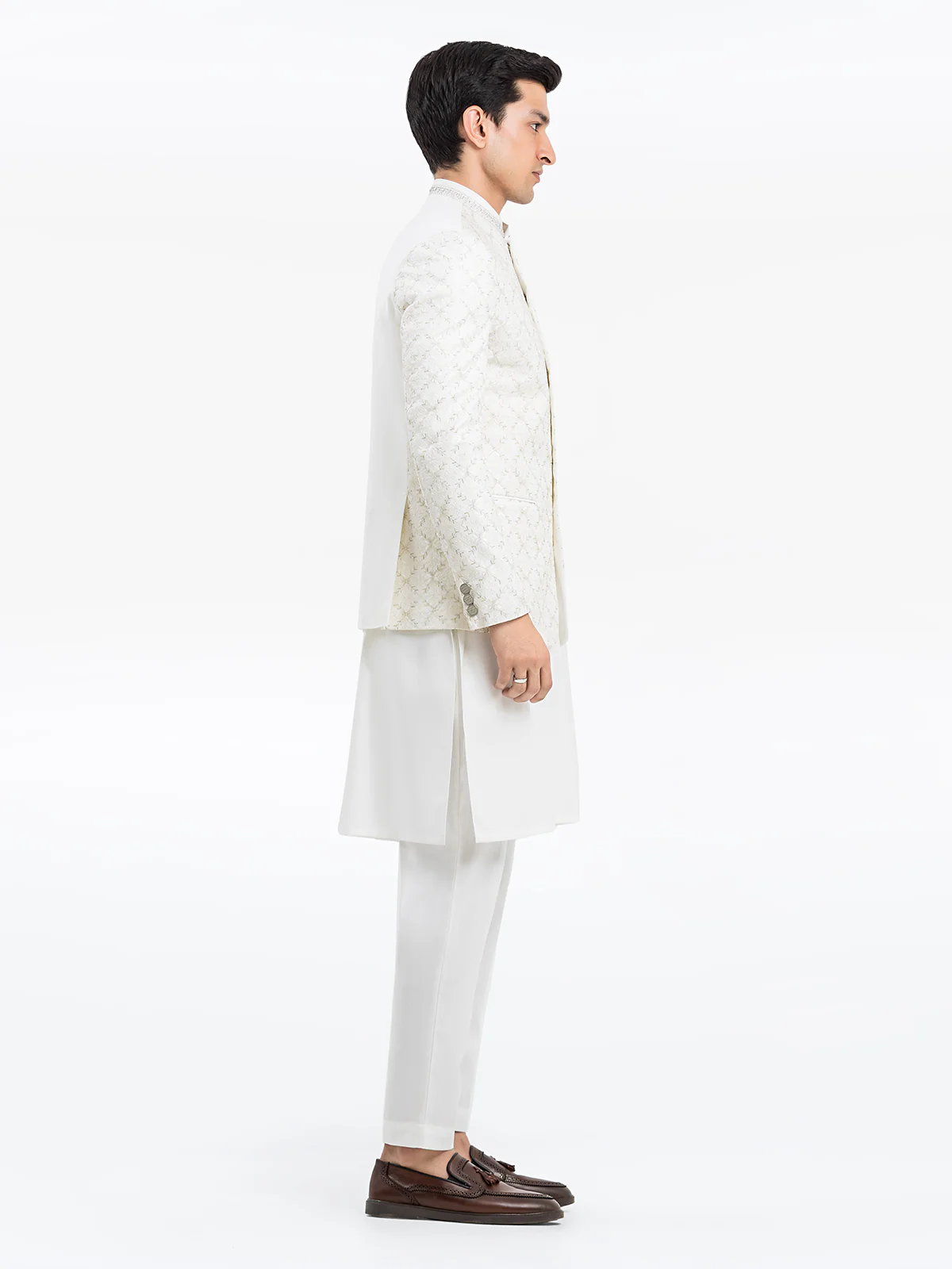 Men's Off White Prince Coat - EMTPC22-012 - Image 5