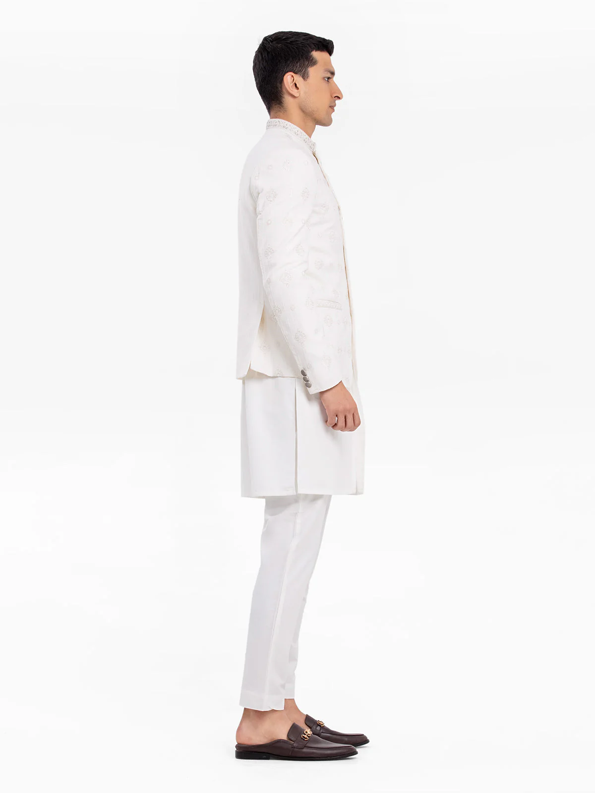 Men's Off White Prince Coat - EMTPC23-028 - Image 3