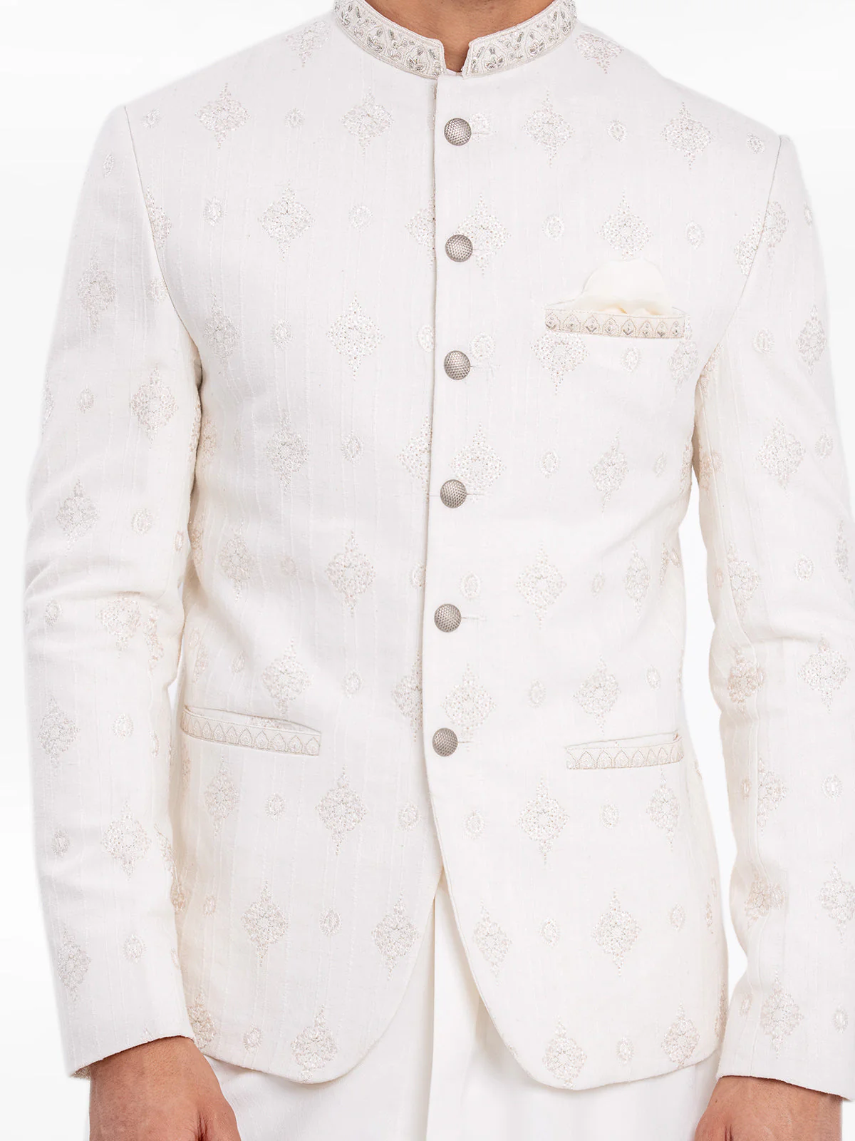 Men's Off White Prince Coat - EMTPC23-028 - Image 4