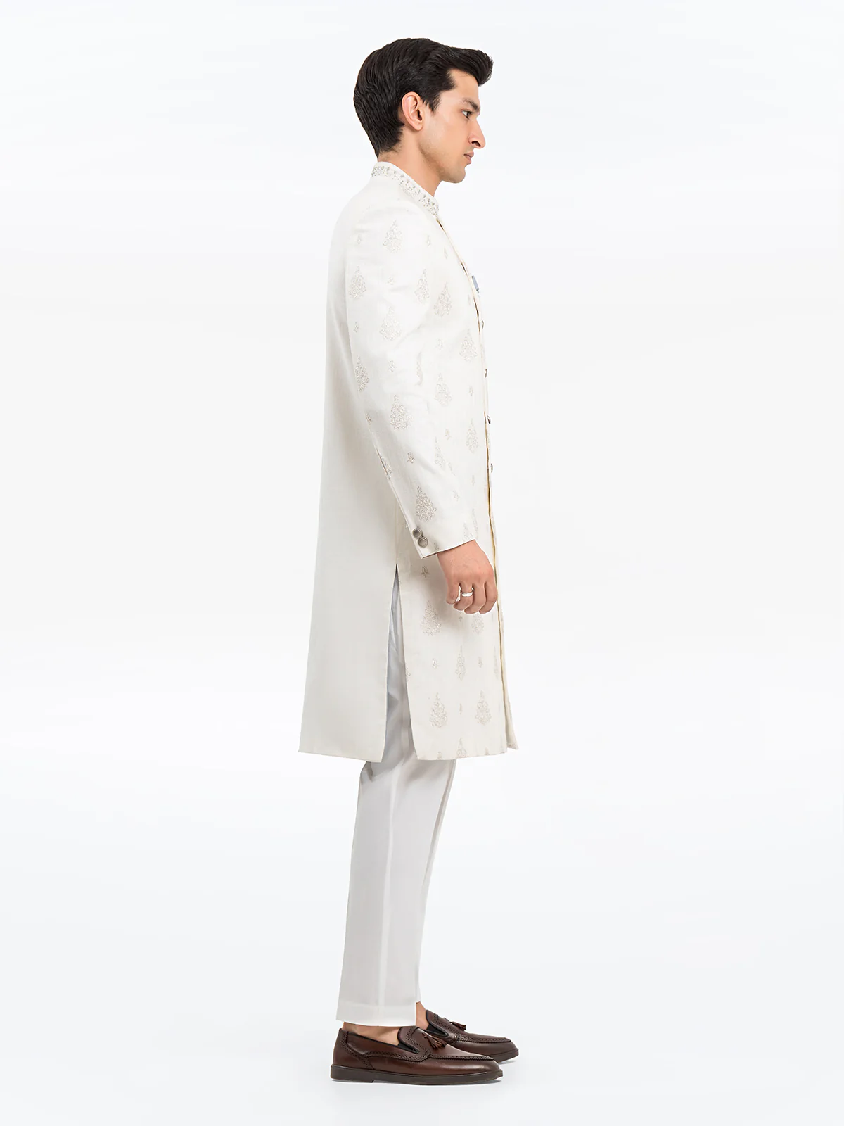 Men's Off White Sherwani - EMTS23-7222 - Image 6