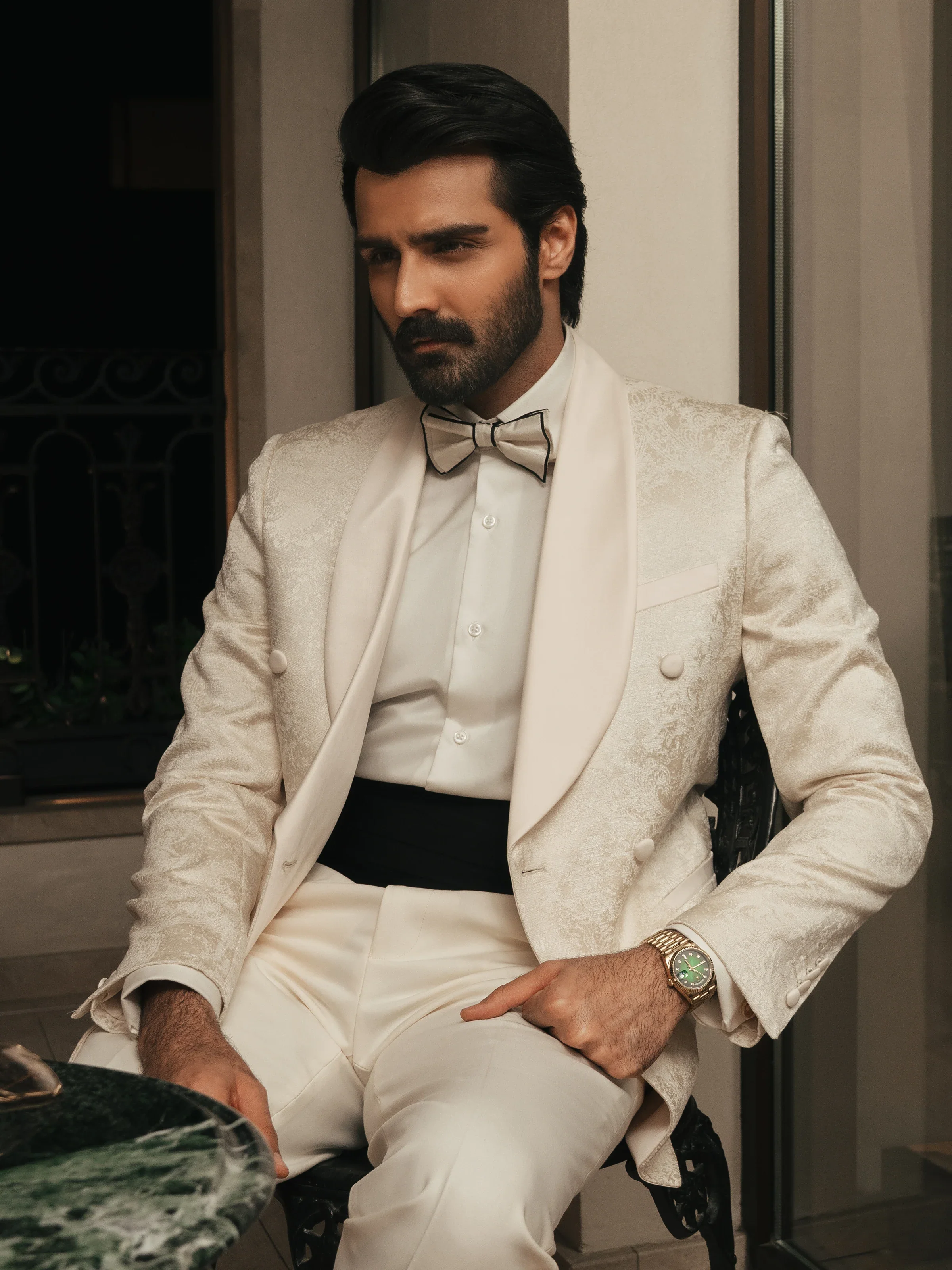 Double Breasted Dinner Collar Tuxedo Suit - ECMTCPT5-1010 - Image 4