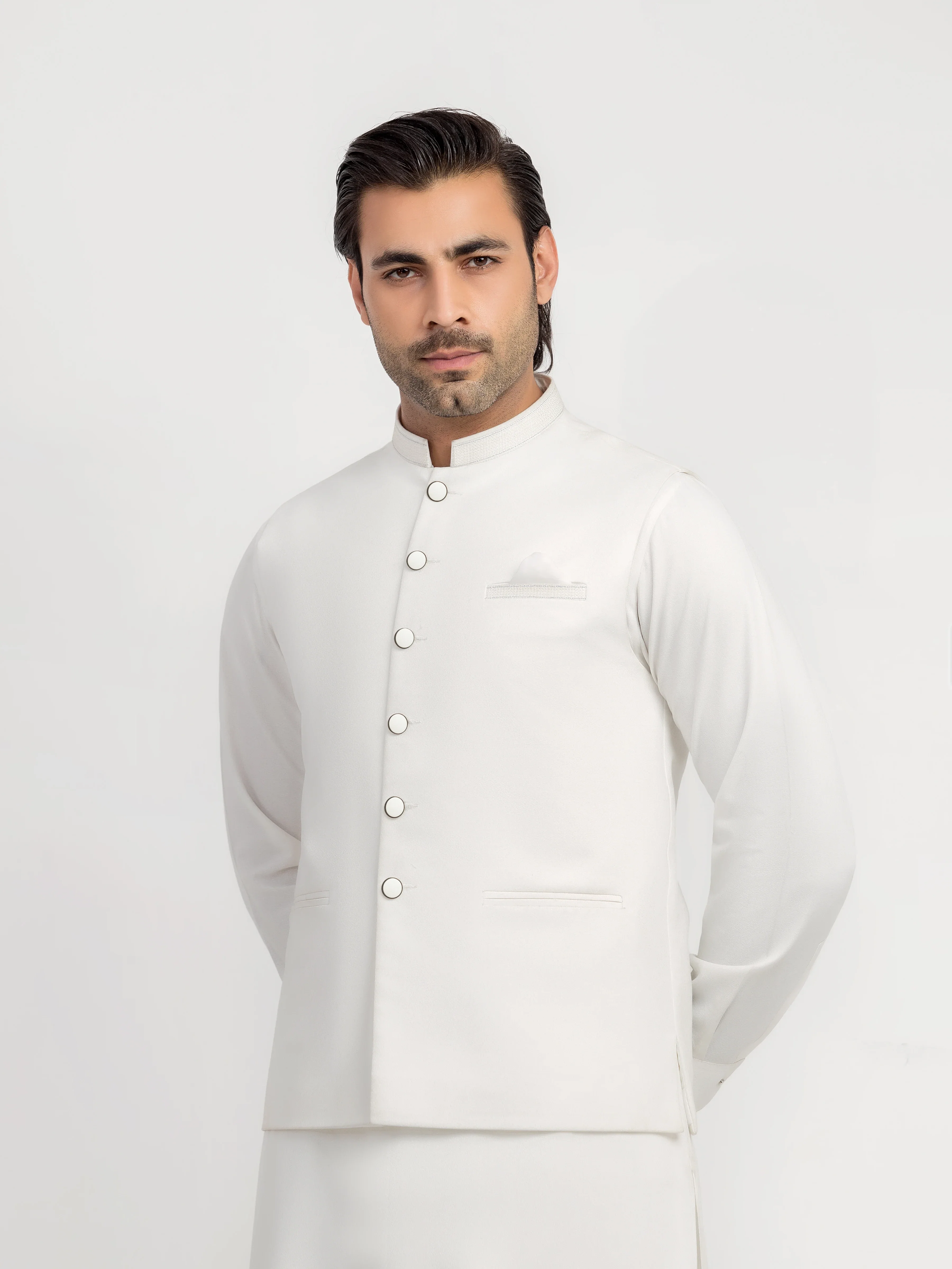 Men's Off White Waist Coat Suit - ECMTWCS5-029 - Image 2