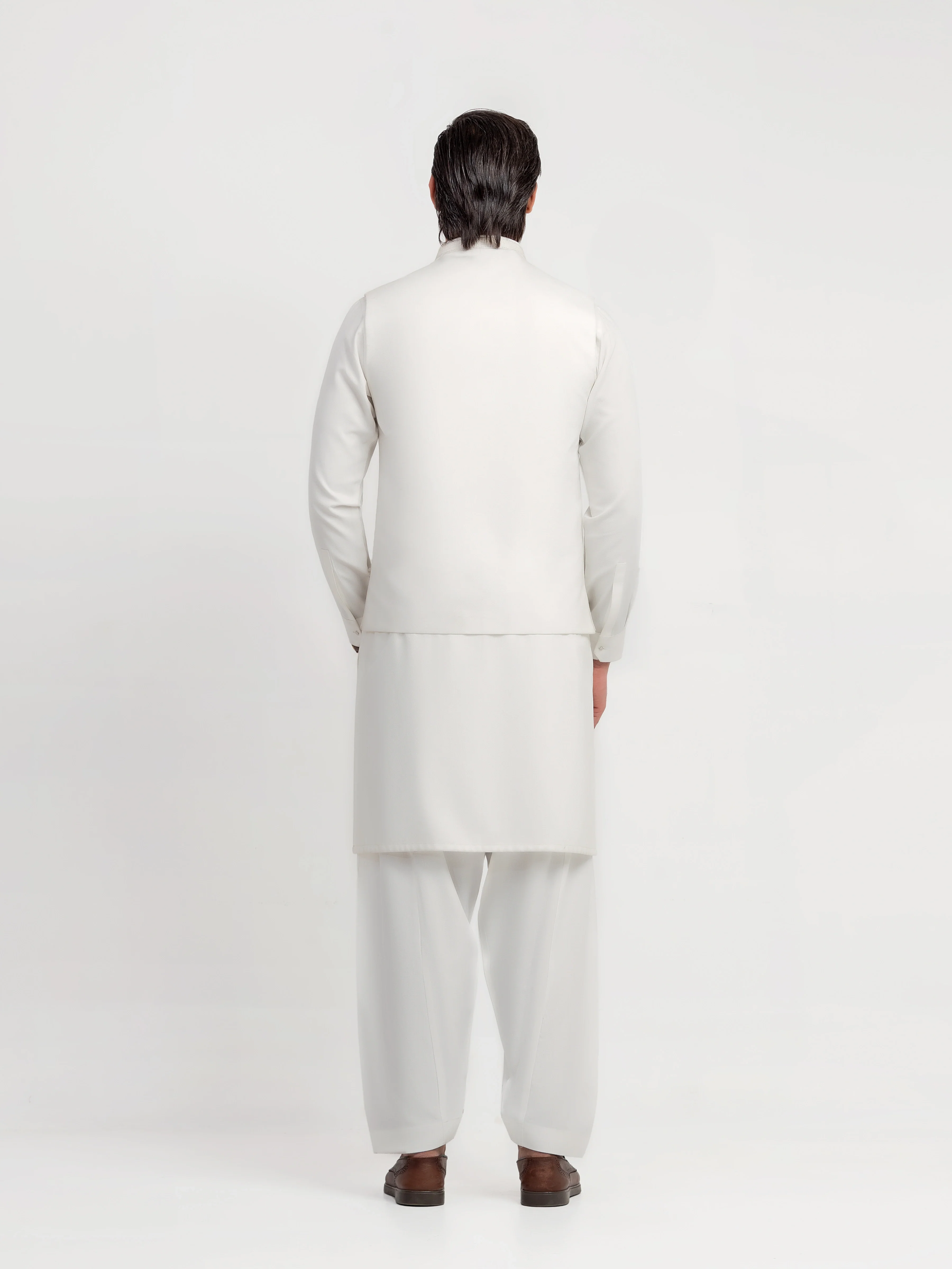 Men's Off White Waist Coat Suit - ECMTWCS5-029 - Image 5