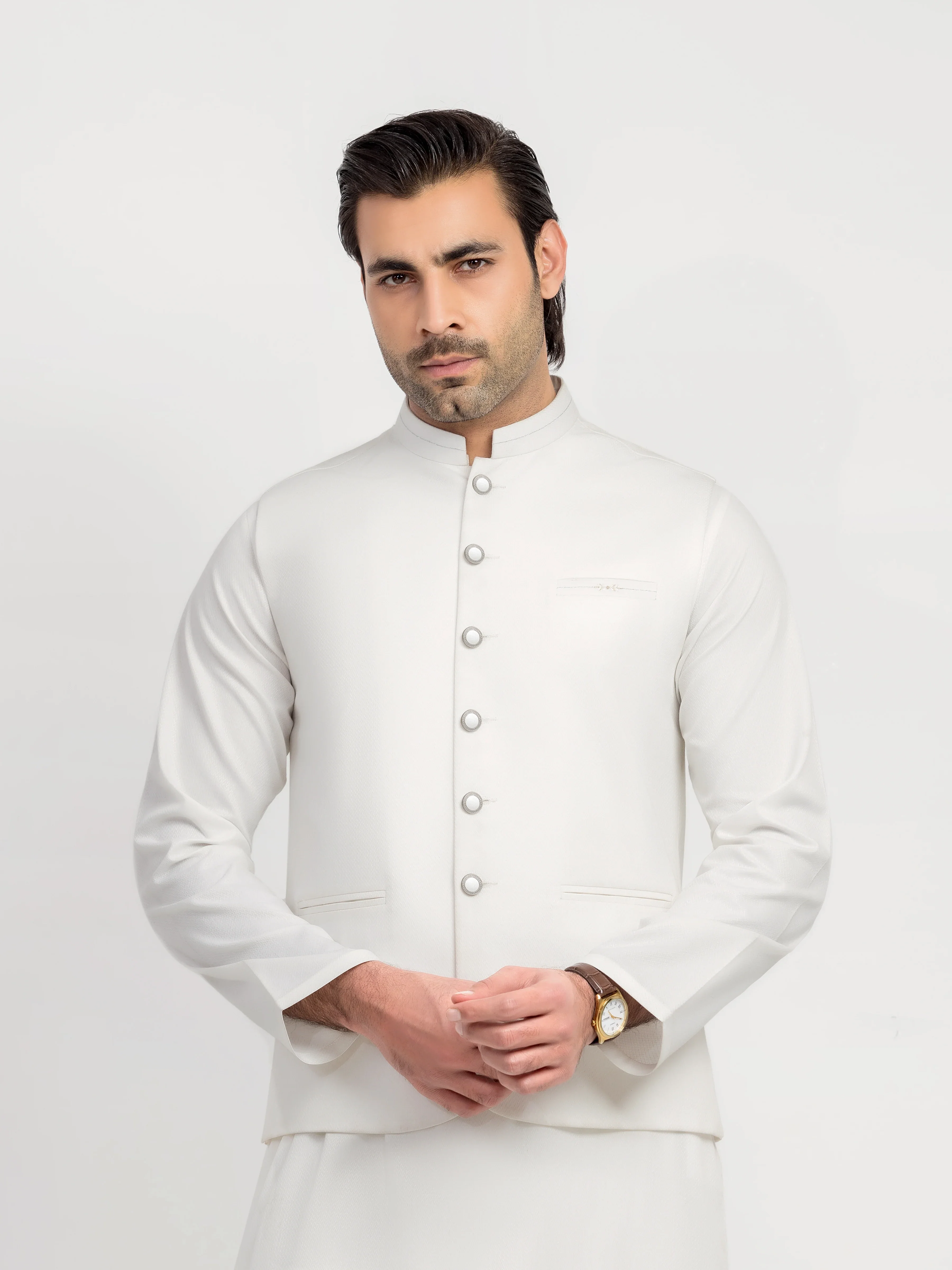 Men's Off White Waist Coat Suit - ECMTWCS5-032 - Image 2