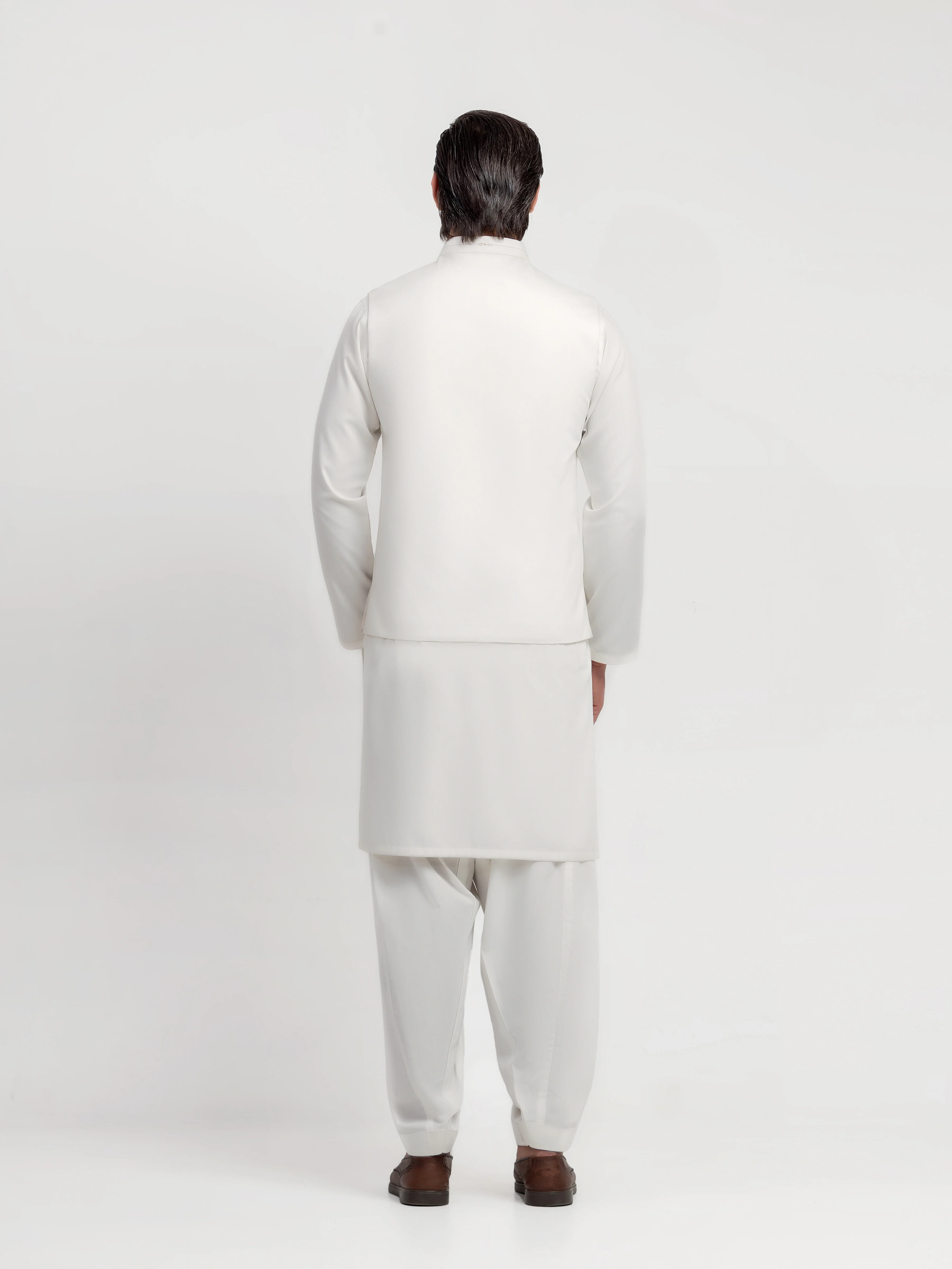 Men's Off White Waist Coat Suit - ECMTWCS5-032 - Image 5