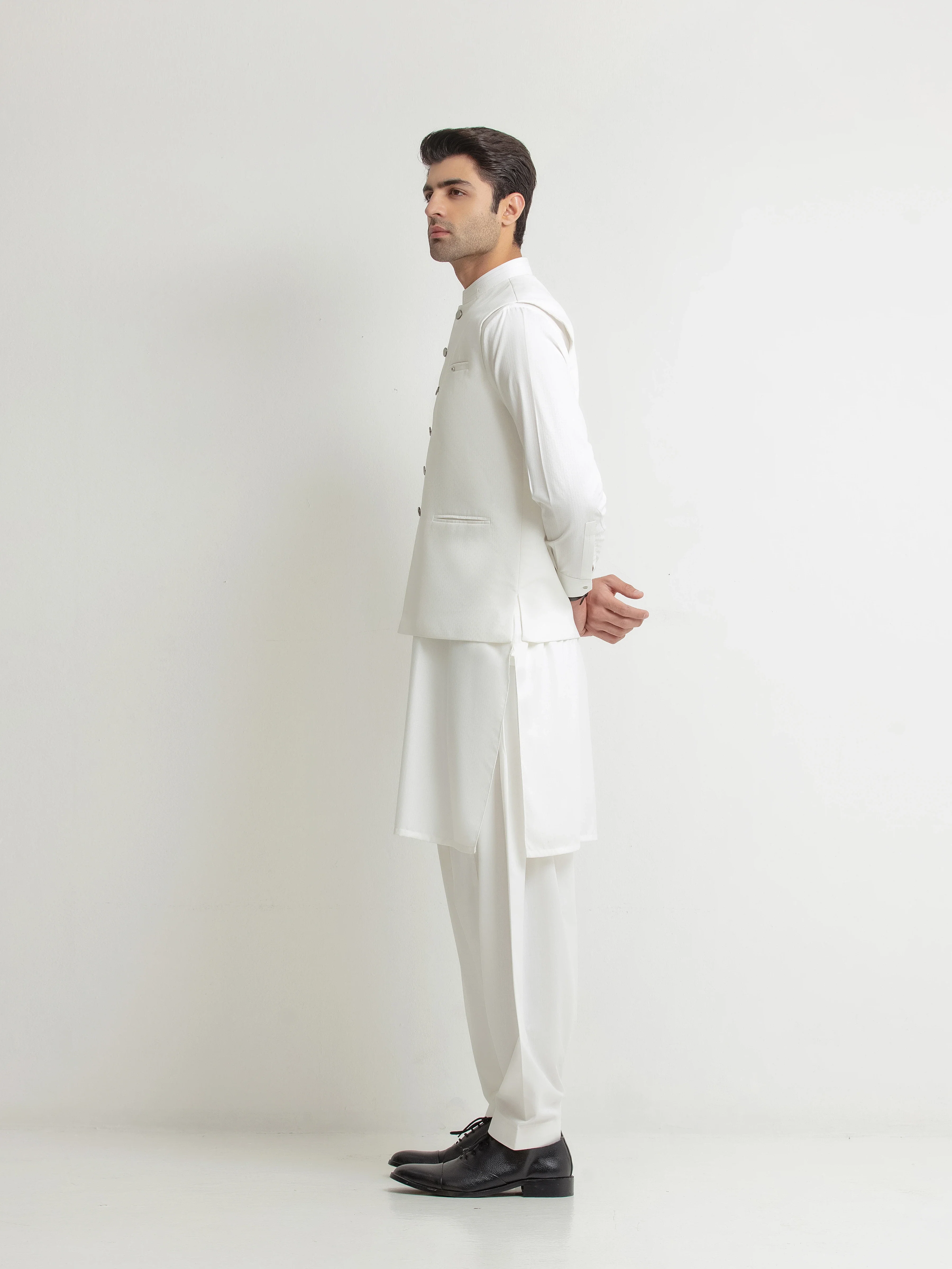 Men's Off White Waist Coat Suit - ECMTWCS6-037 - Image 5