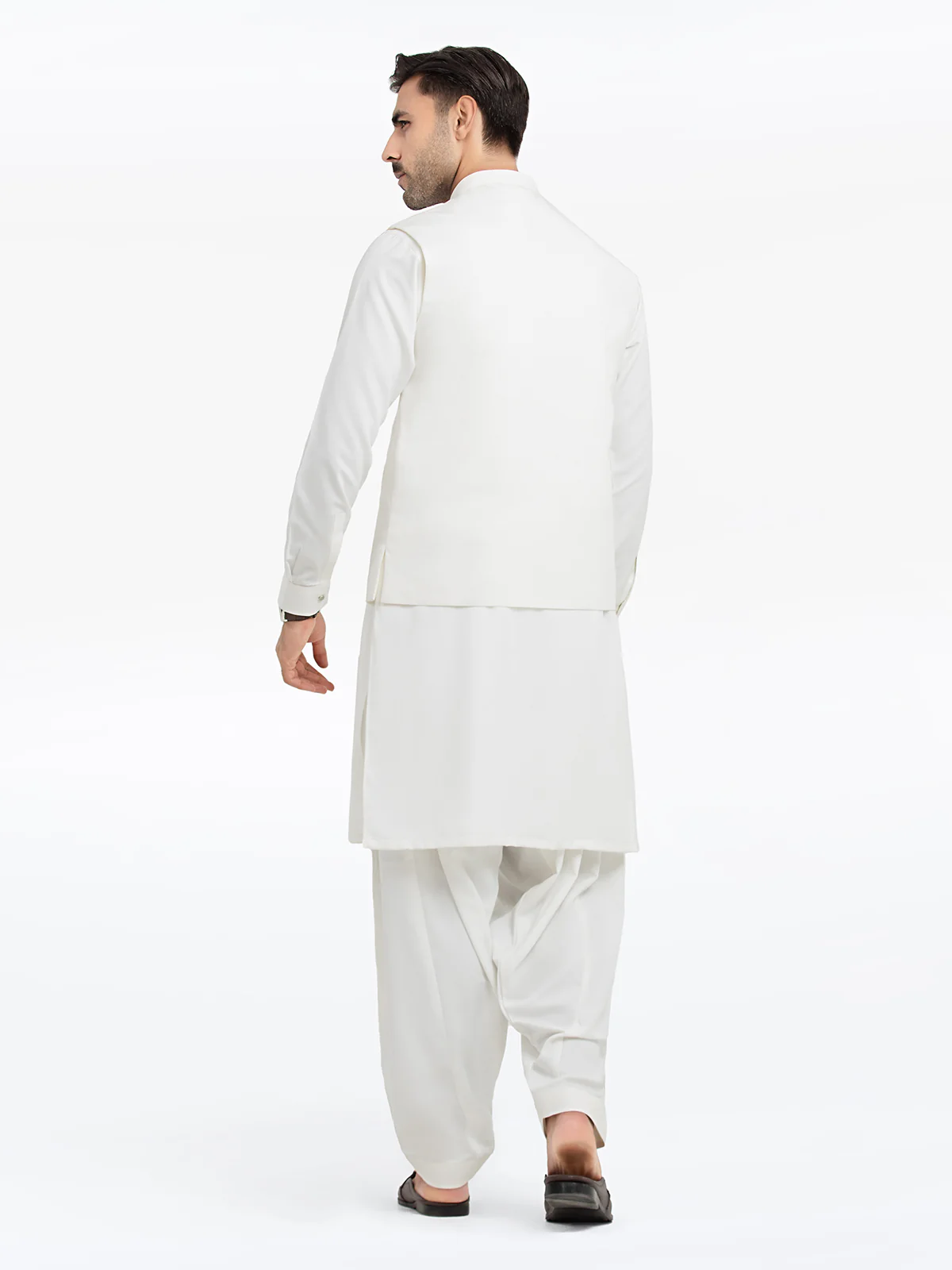 Men's Off White Waist Coat Suit - EMTWCS24-005 - Image 5