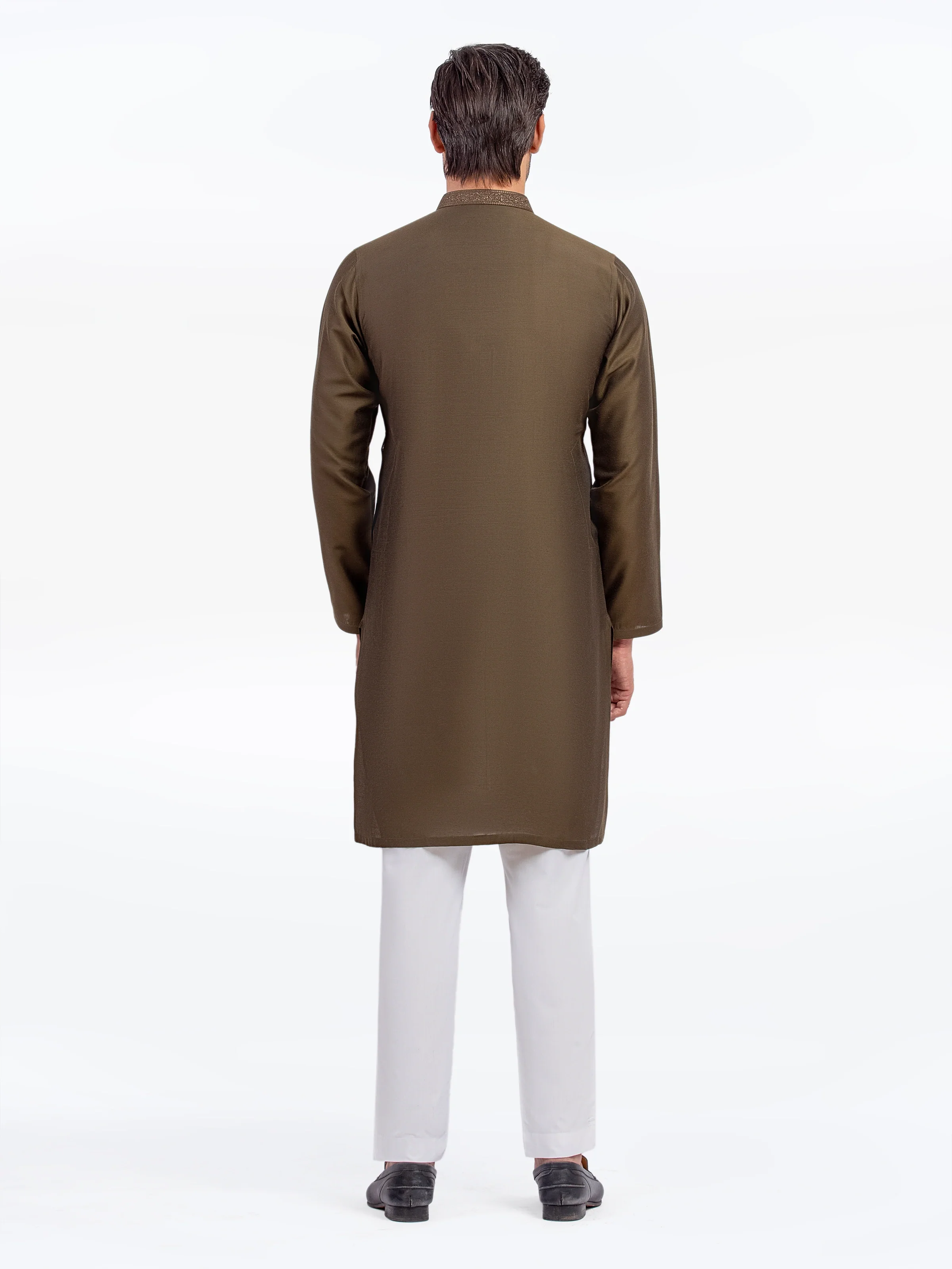 Men's Olive Green Kurta - EMTKC5-150 - Image 5