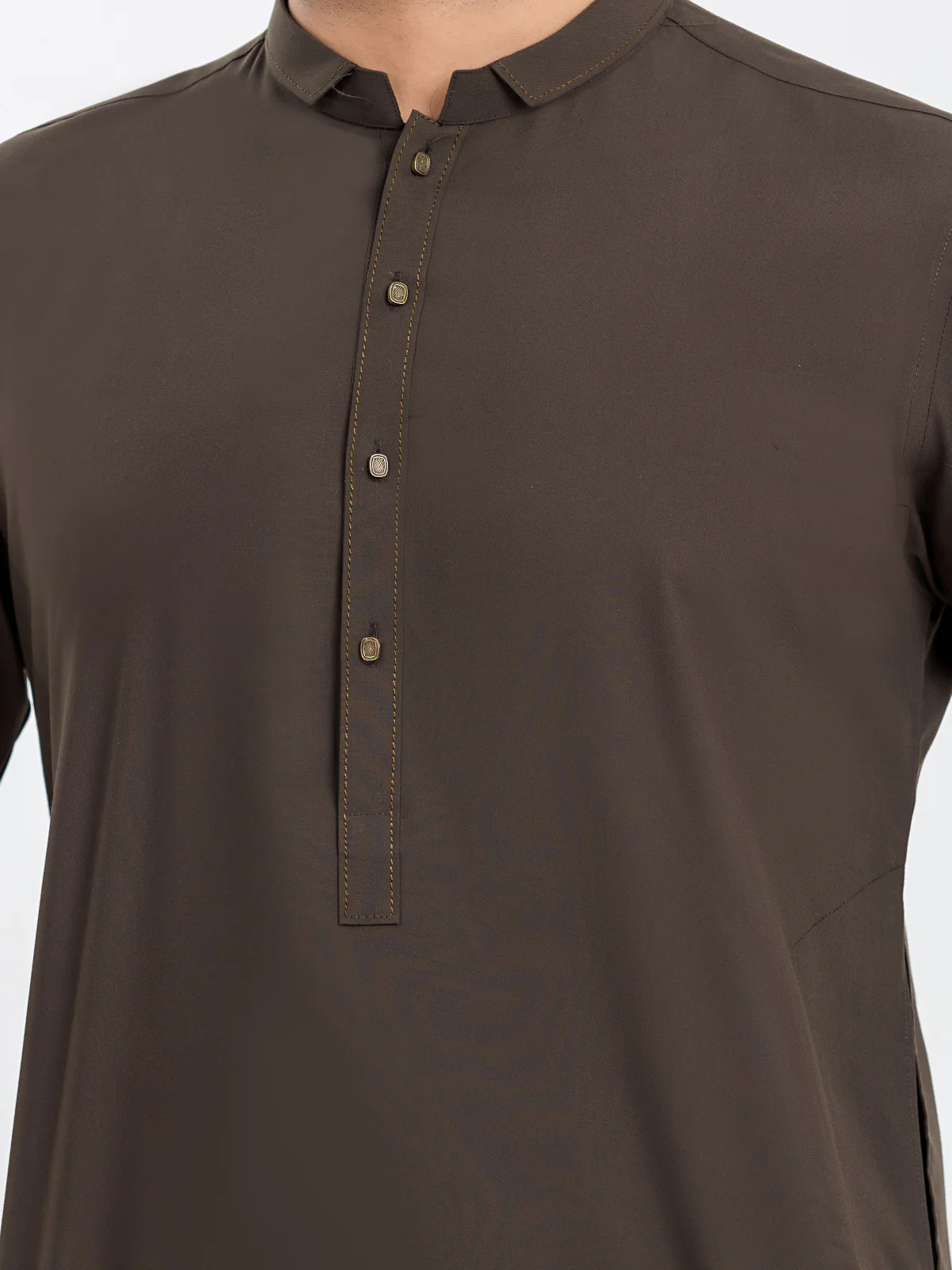Men's Olive Green Shalwar Kameez - EMTKST24S-99454 - Image 3