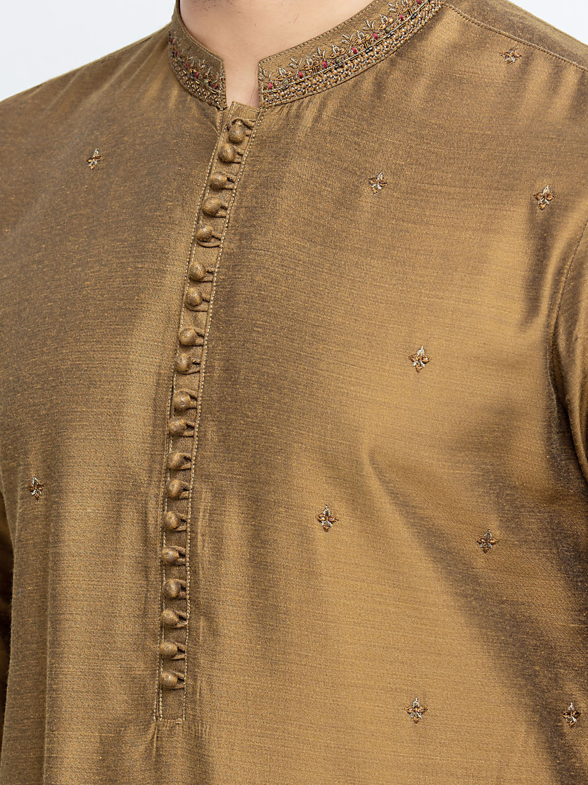 Men's Olive Kurta - EMTKC24-118 - Image 3