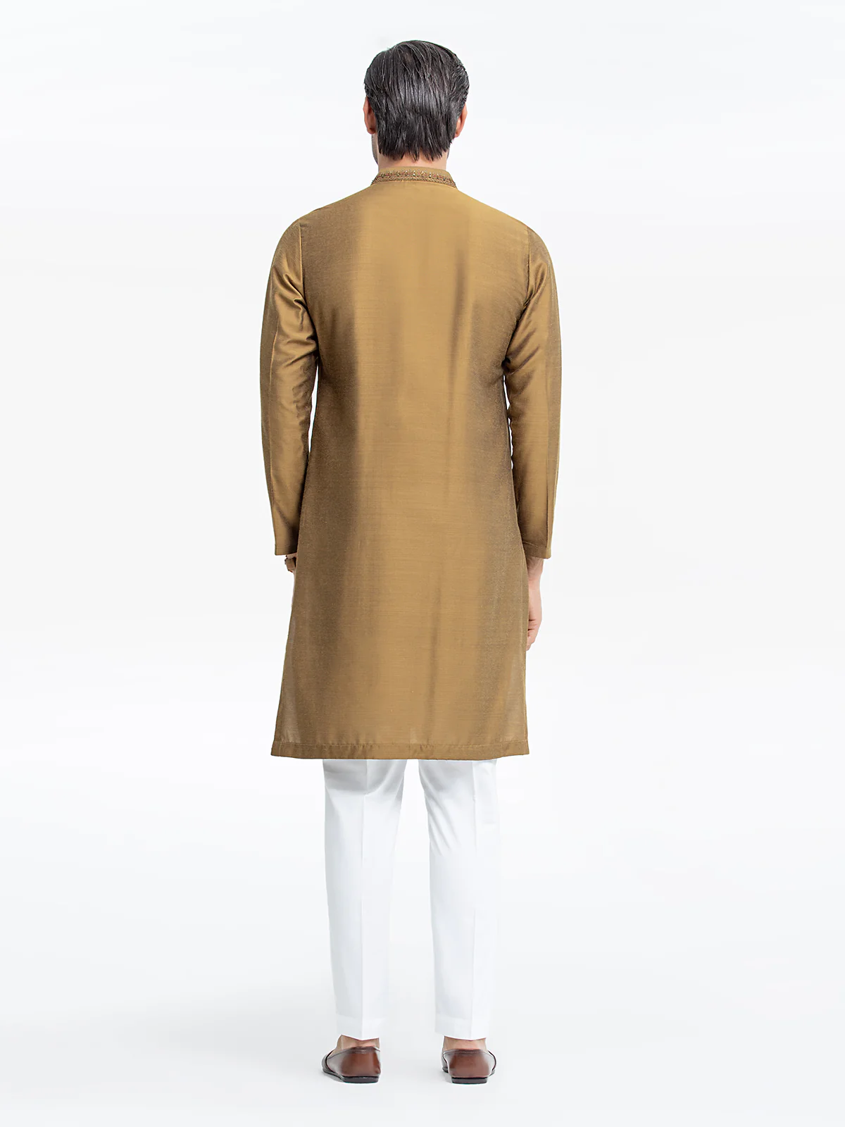 Men's Olive Kurta - EMTKC24-118 - Image 5
