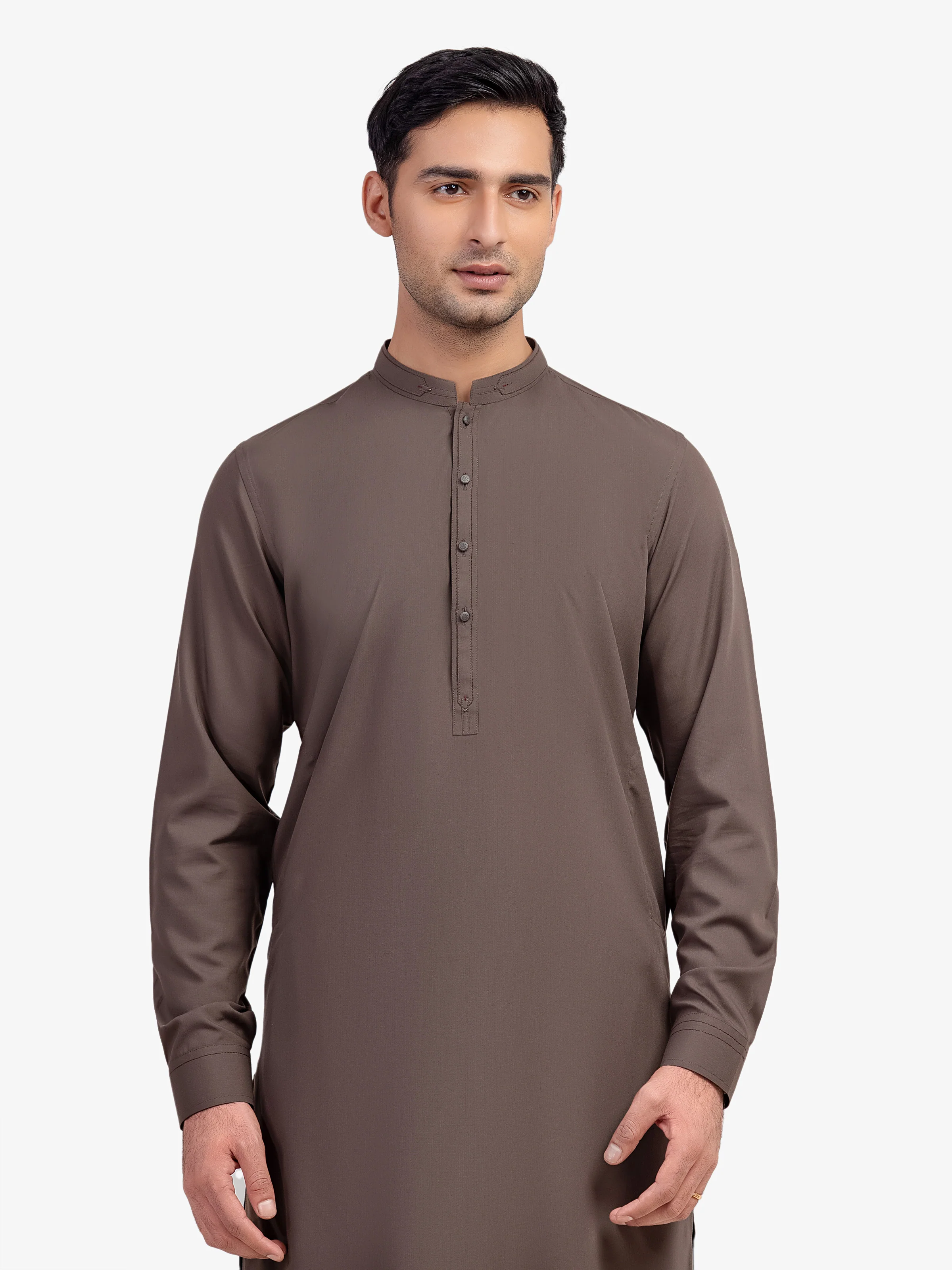 Men's Olive Shalwar Kameez - EMTKST5-99585 - Image 2