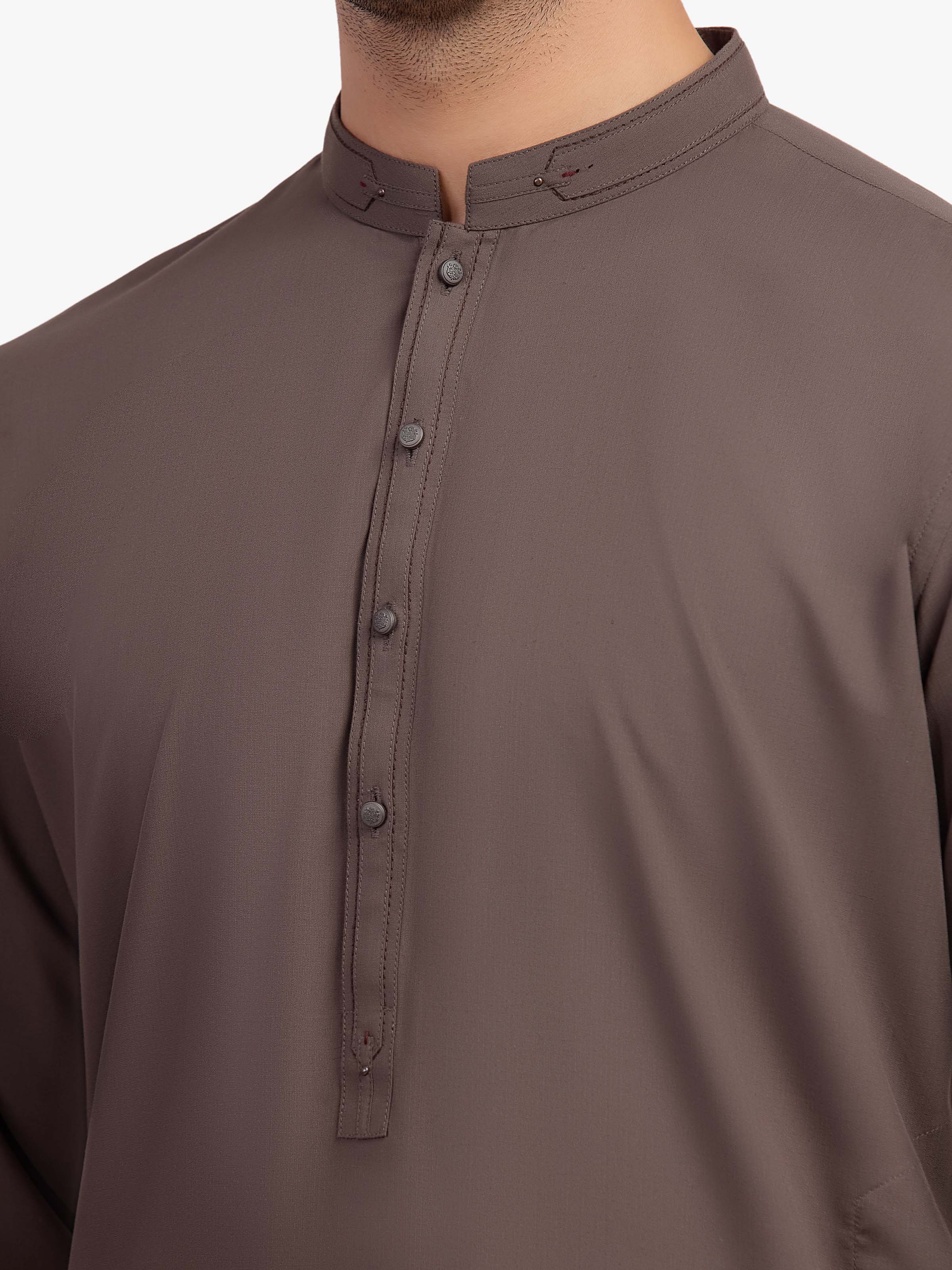 Men's Olive Shalwar Kameez - EMTKST5-99585 - Image 3