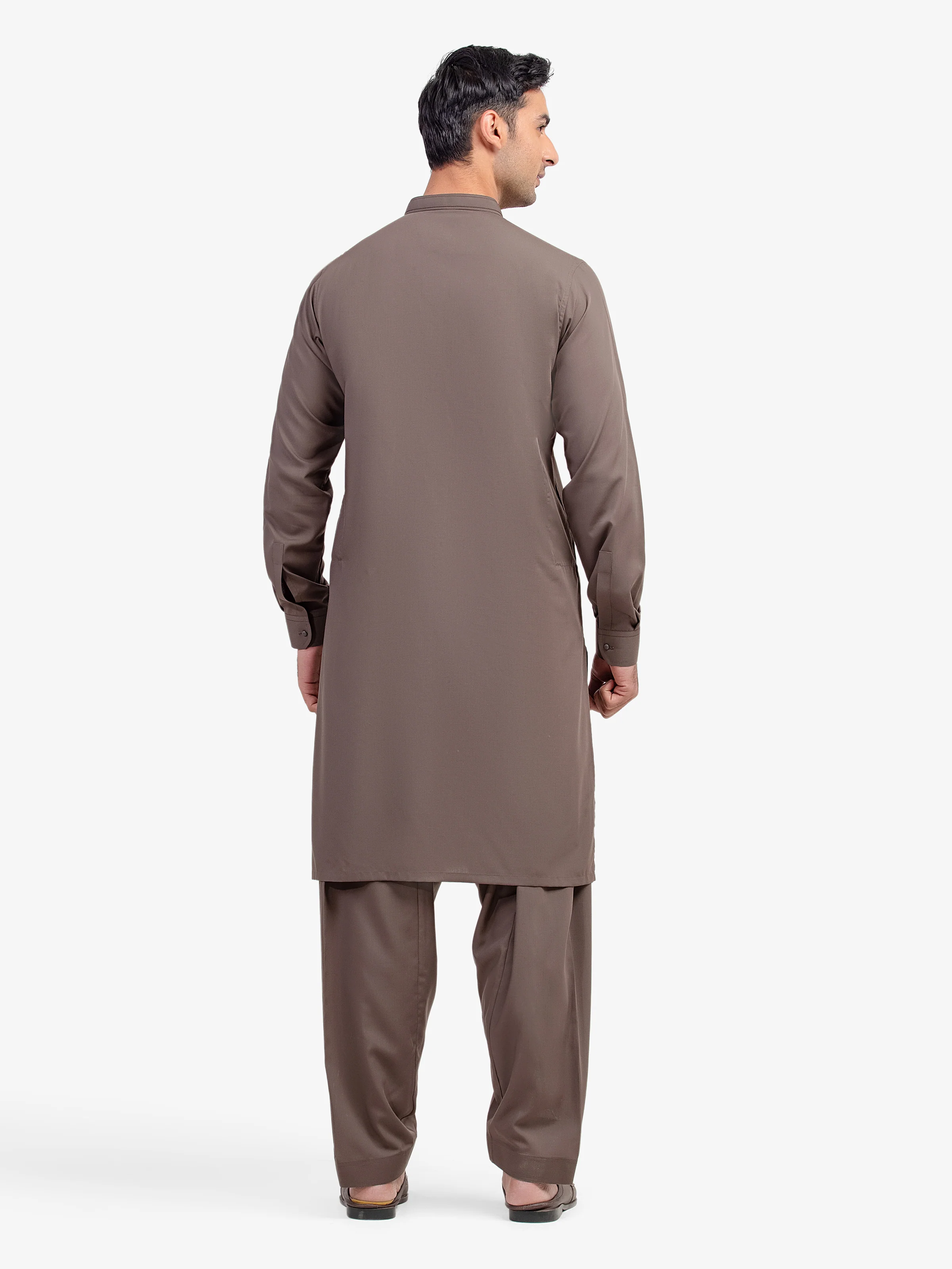 Men's Olive Shalwar Kameez - EMTKST5-99585 - Image 5