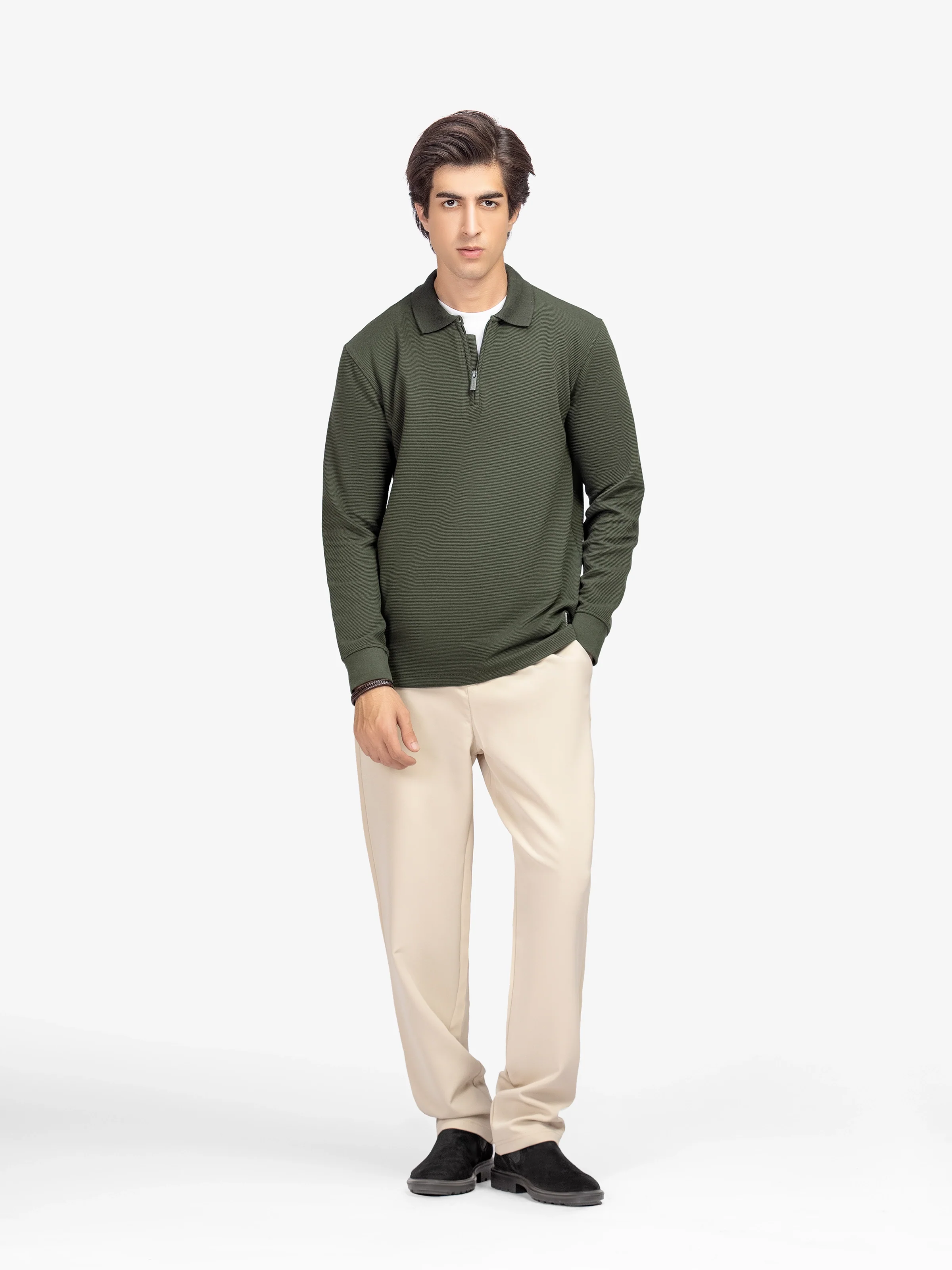Men's Olive Polo Shirt - EMTPFS5-005 - Image 3