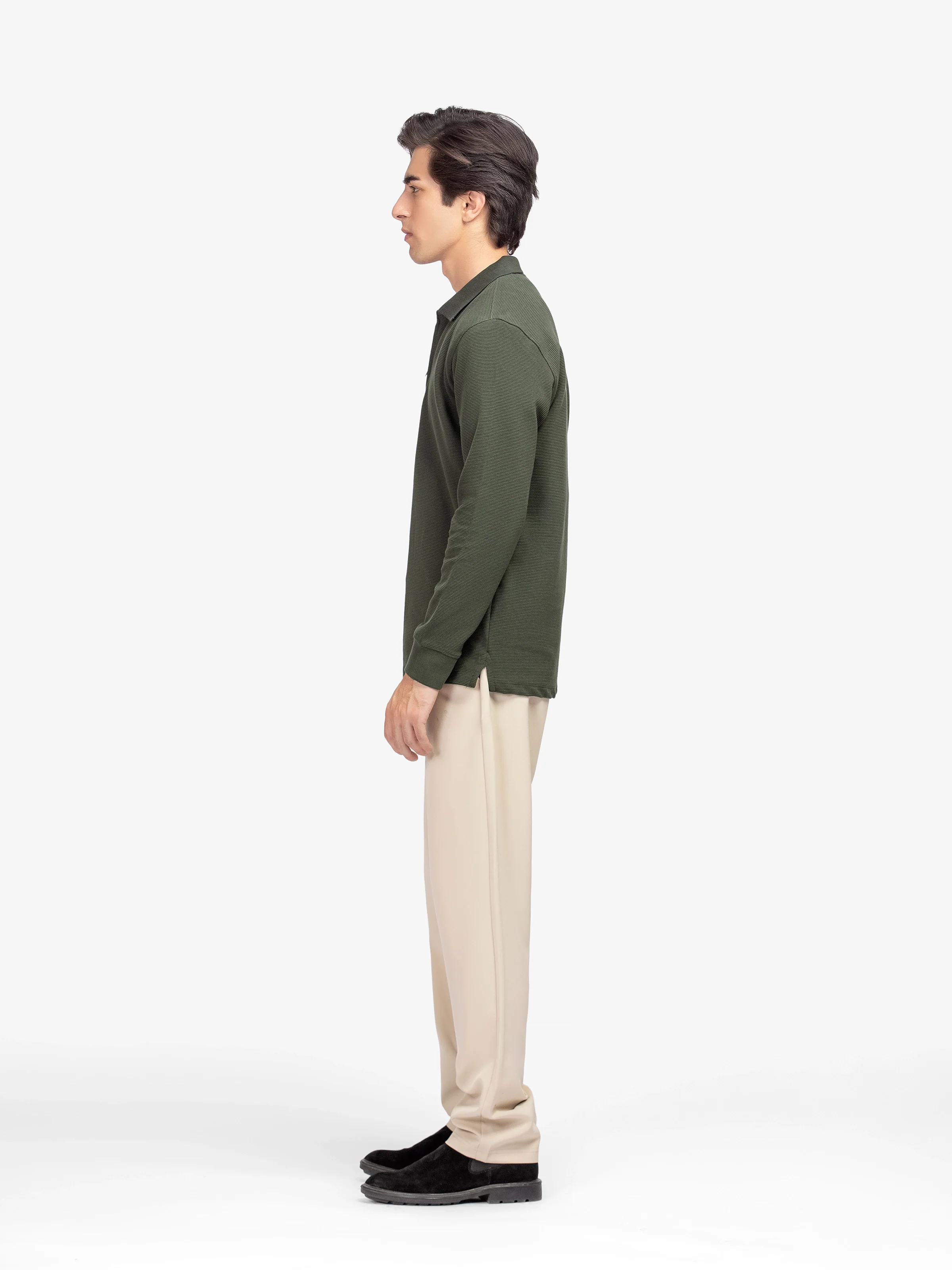 Men's Olive Polo Shirt - EMTPFS5-005 - Image 4