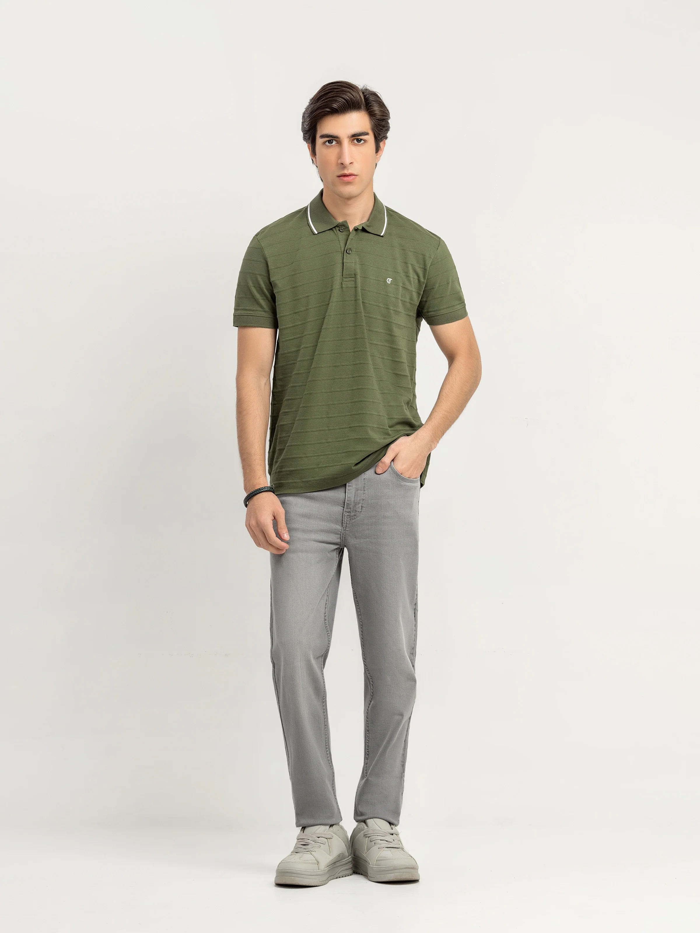 Men's Olive Polo Shirt - EMTPS6-085 - Image 2