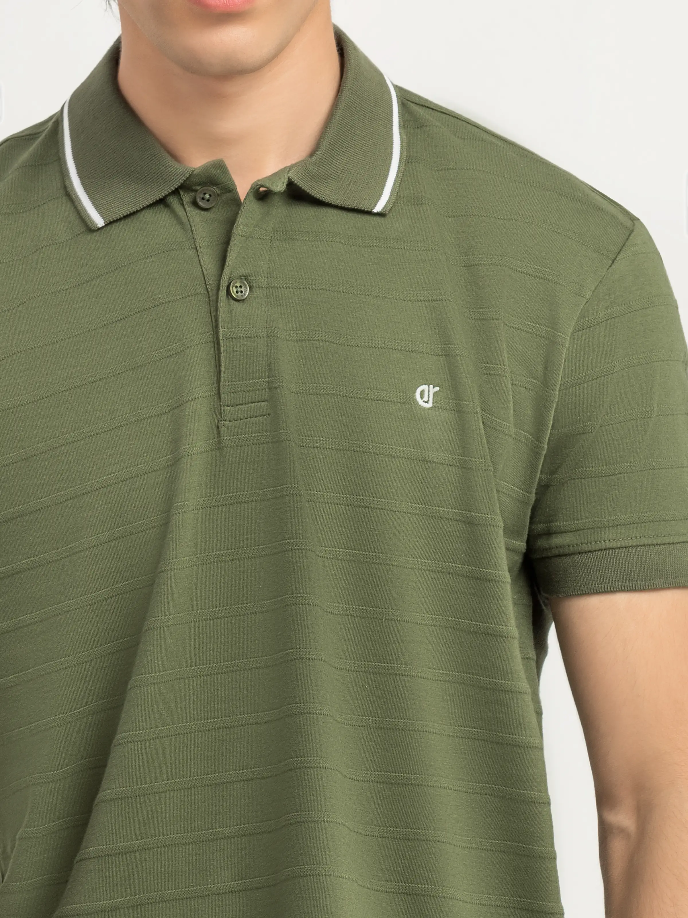Men's Olive Polo Shirt - EMTPS6-085 - Image 3
