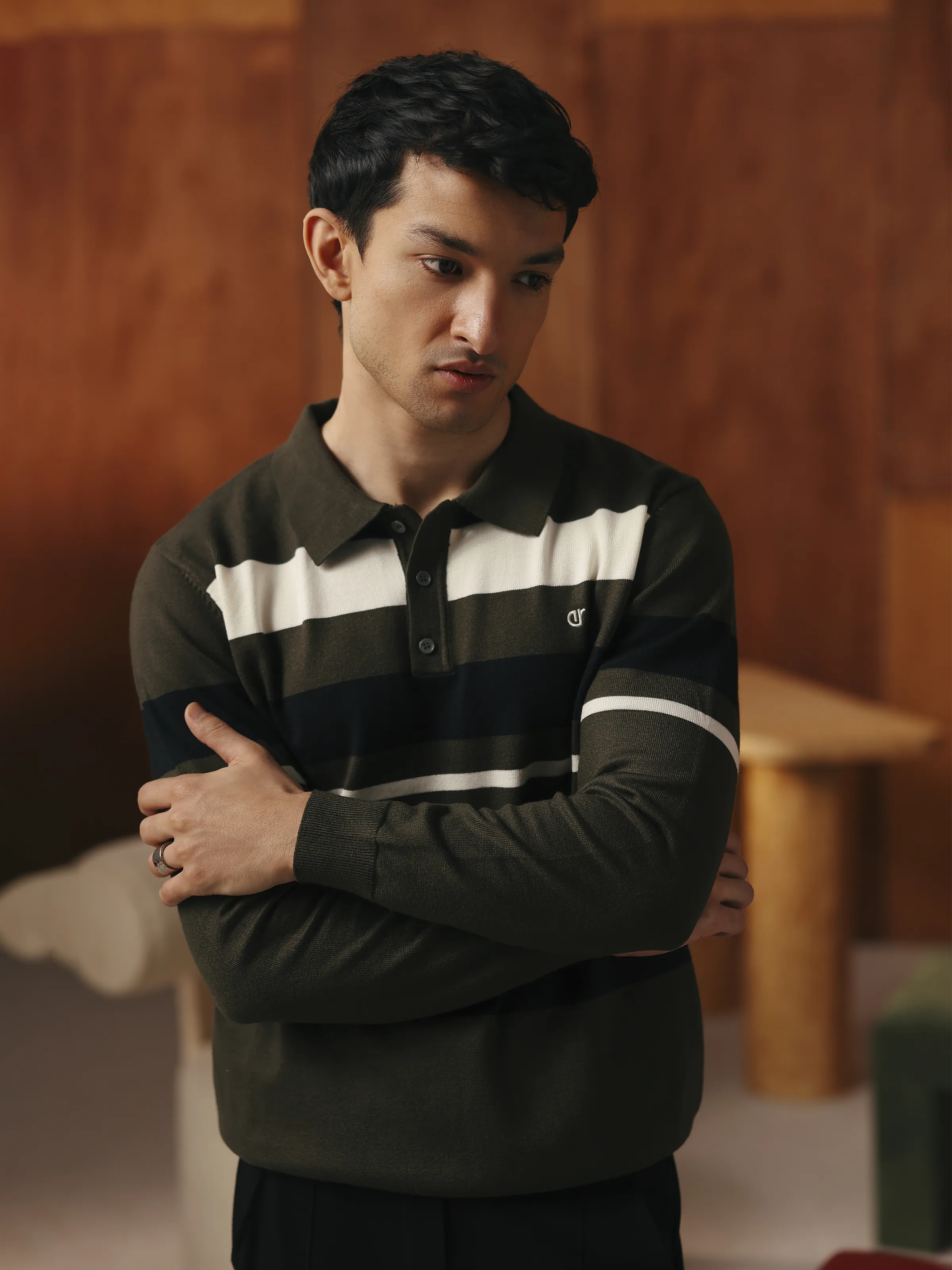 Men's Olive Sweater - EMTSWT5-027
