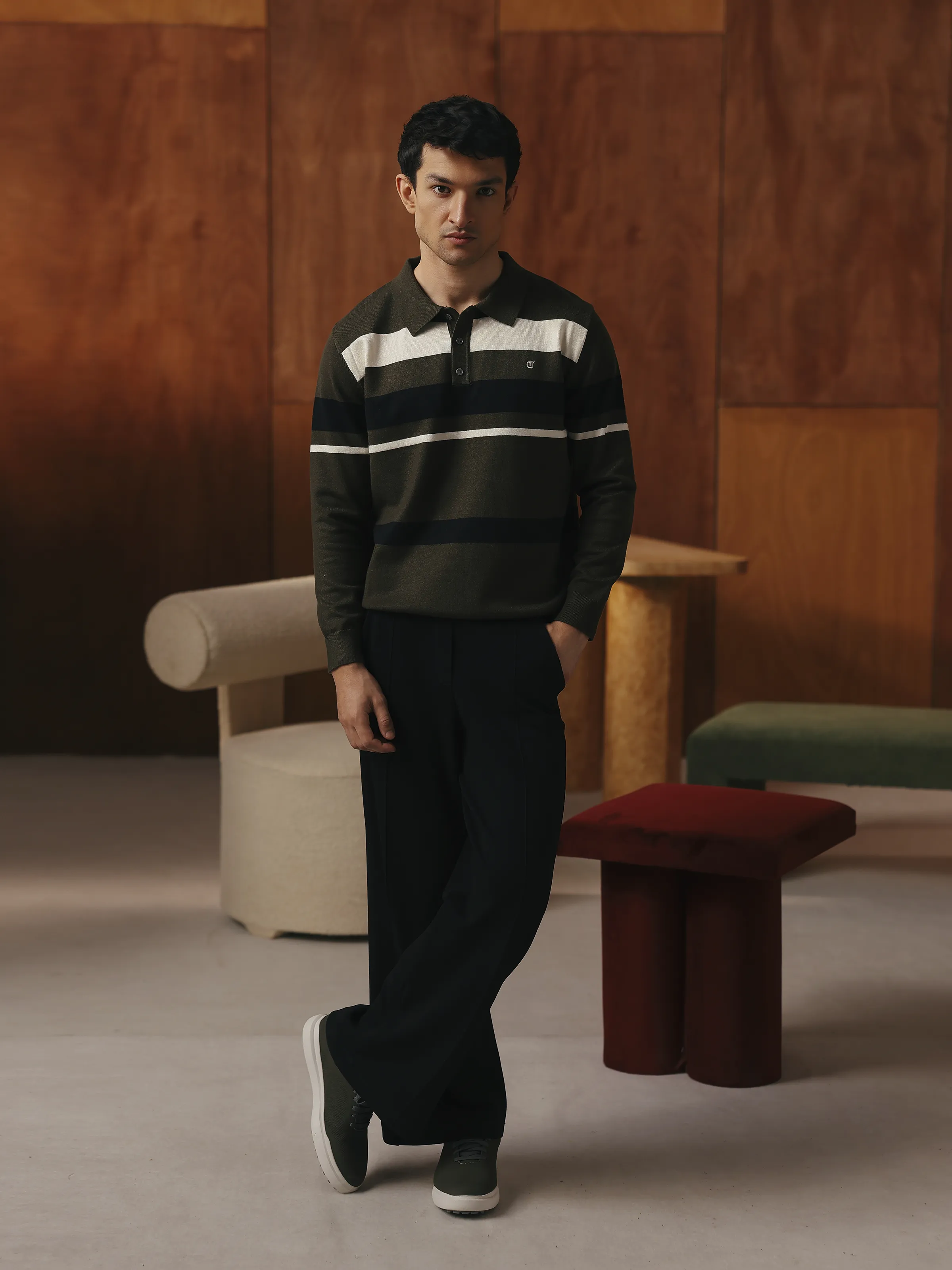 Men's Olive Sweater - EMTSWT5-027 - Image 2