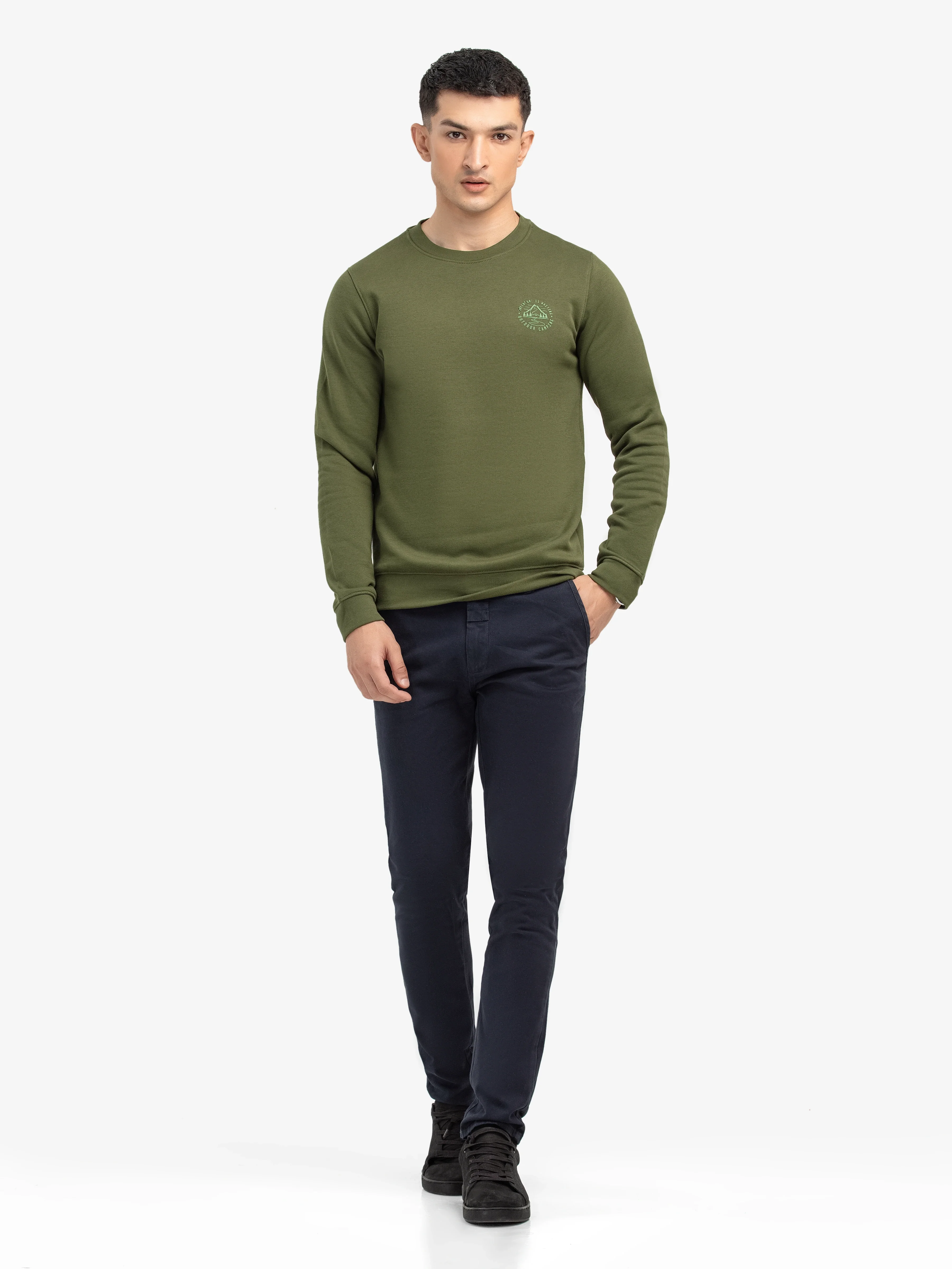 Men's Olive Sweatshirt - EMTSS24-007 - Image 2