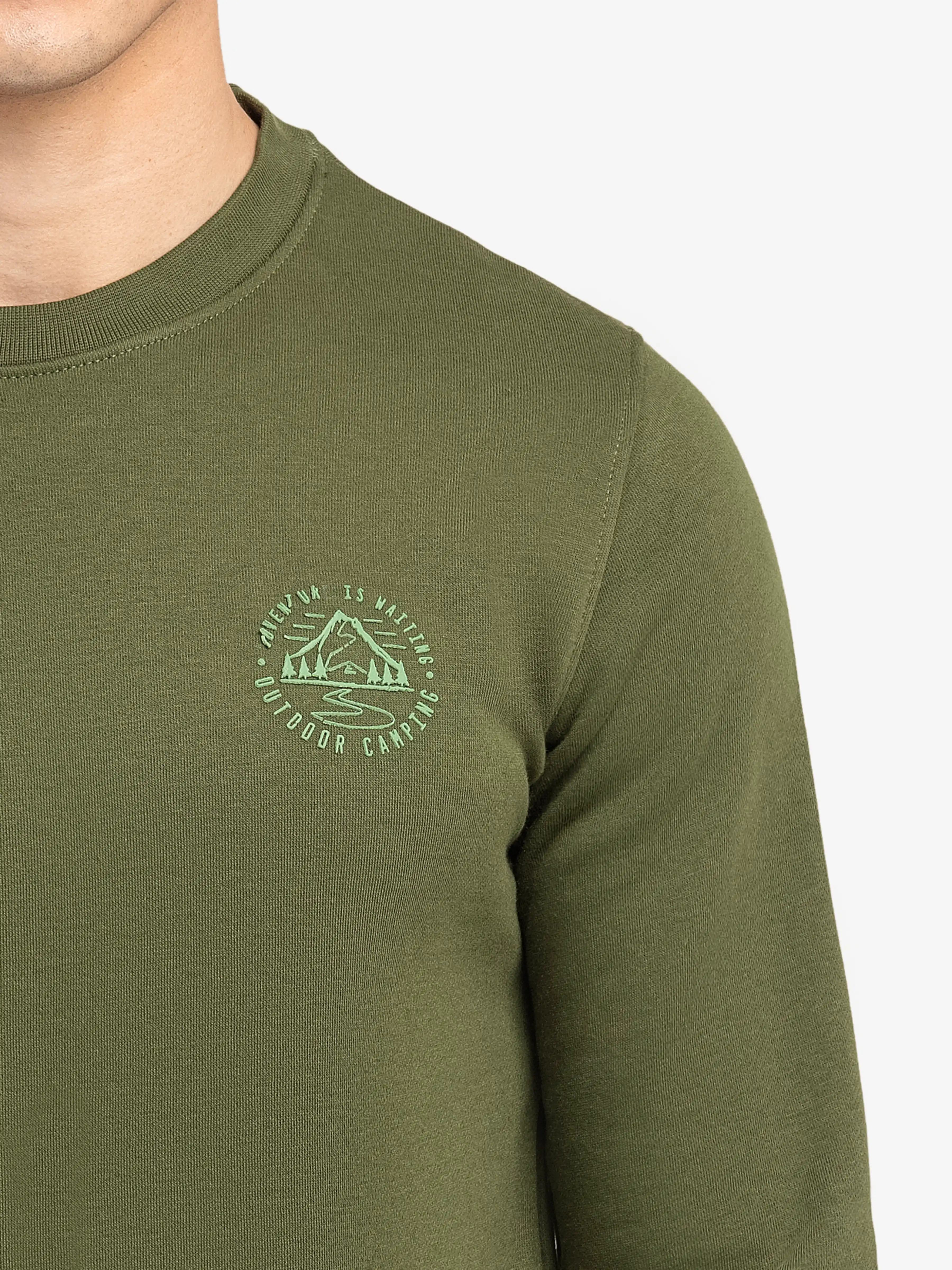 Men's Olive Sweatshirt - EMTSS24-007 - Image 3