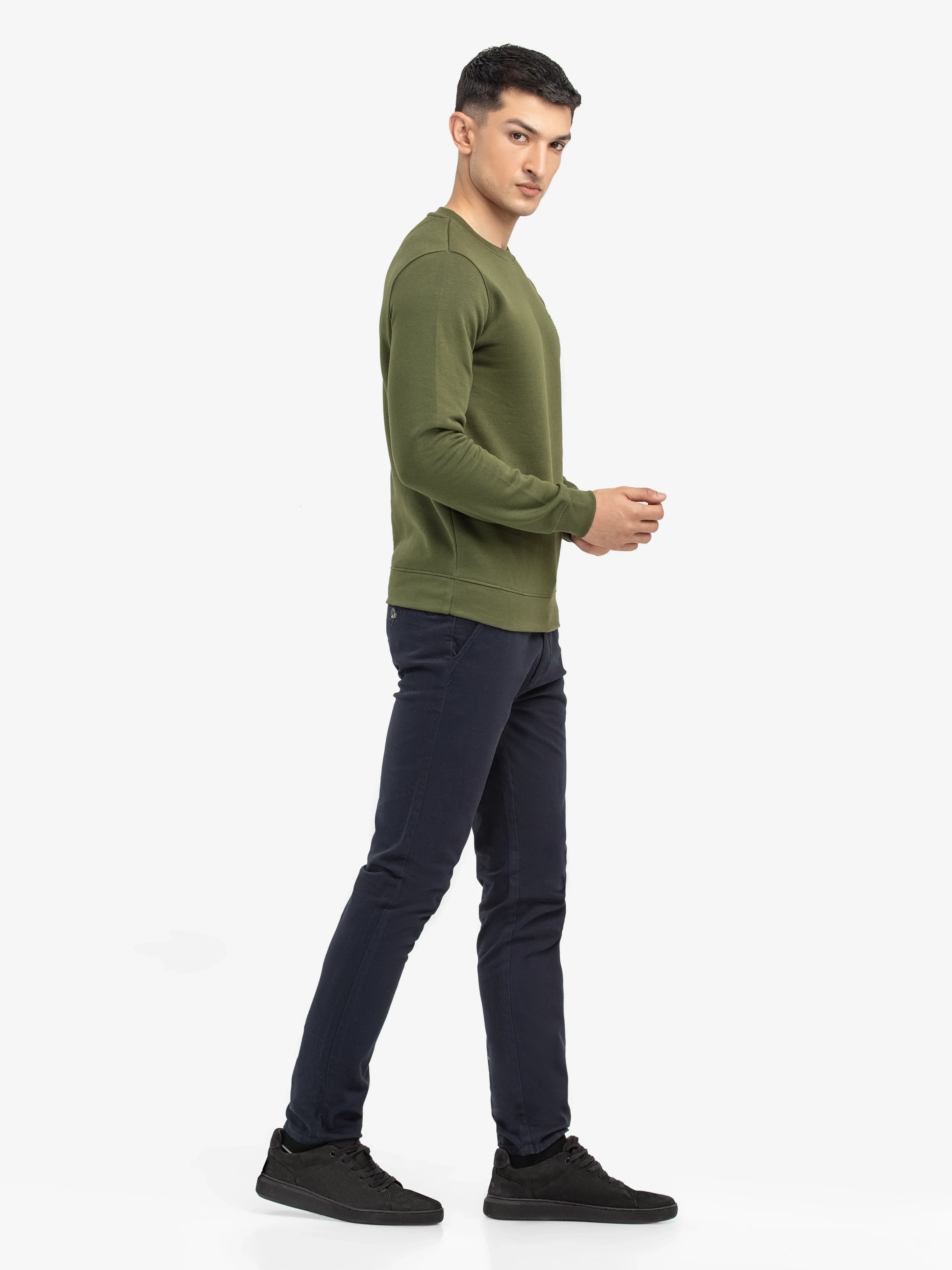 Men's Olive Sweatshirt - EMTSS24-007 - Image 4