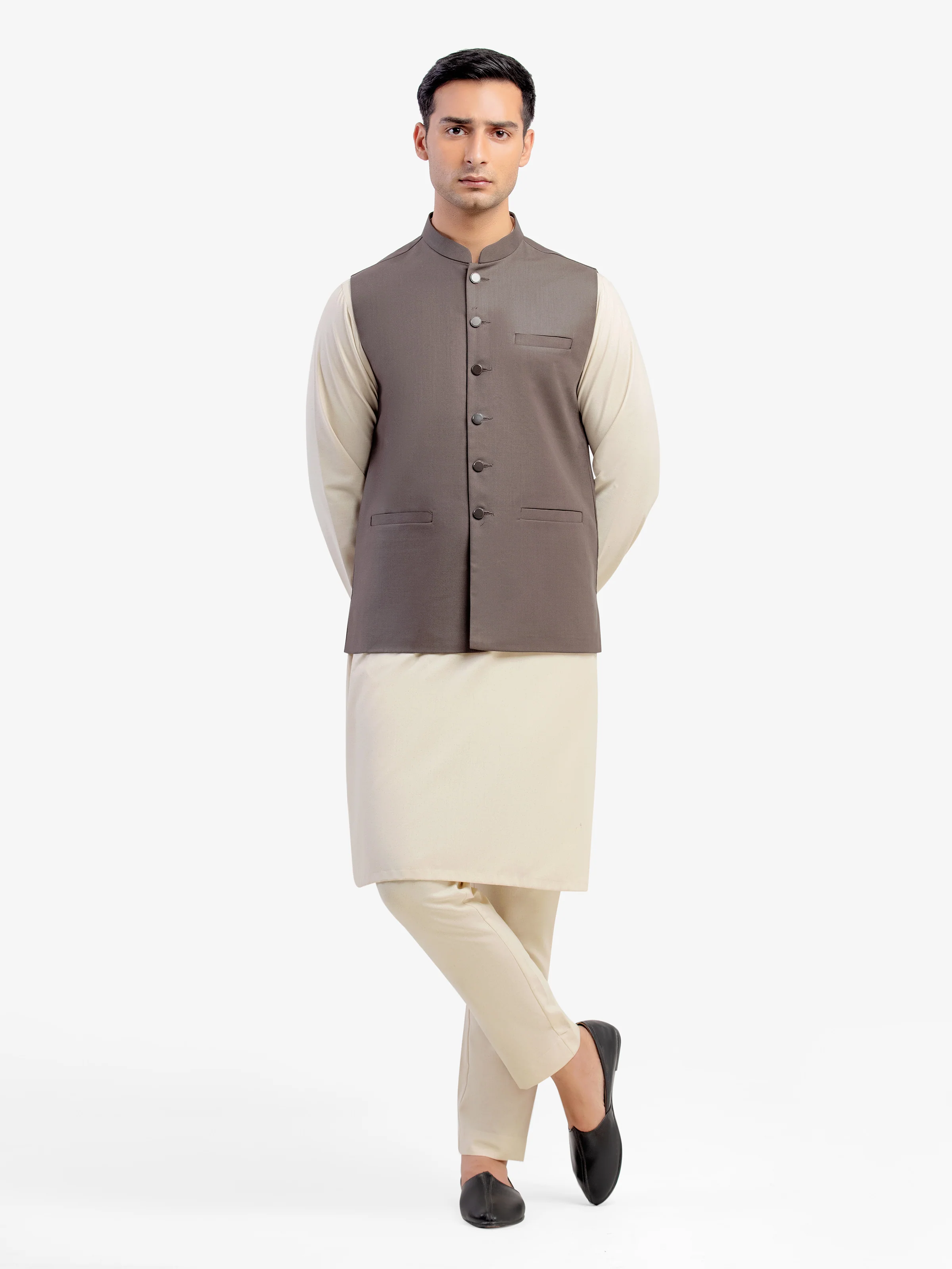 Men's Olive Waist Coat - EMTWCP5-35973 - Image 2