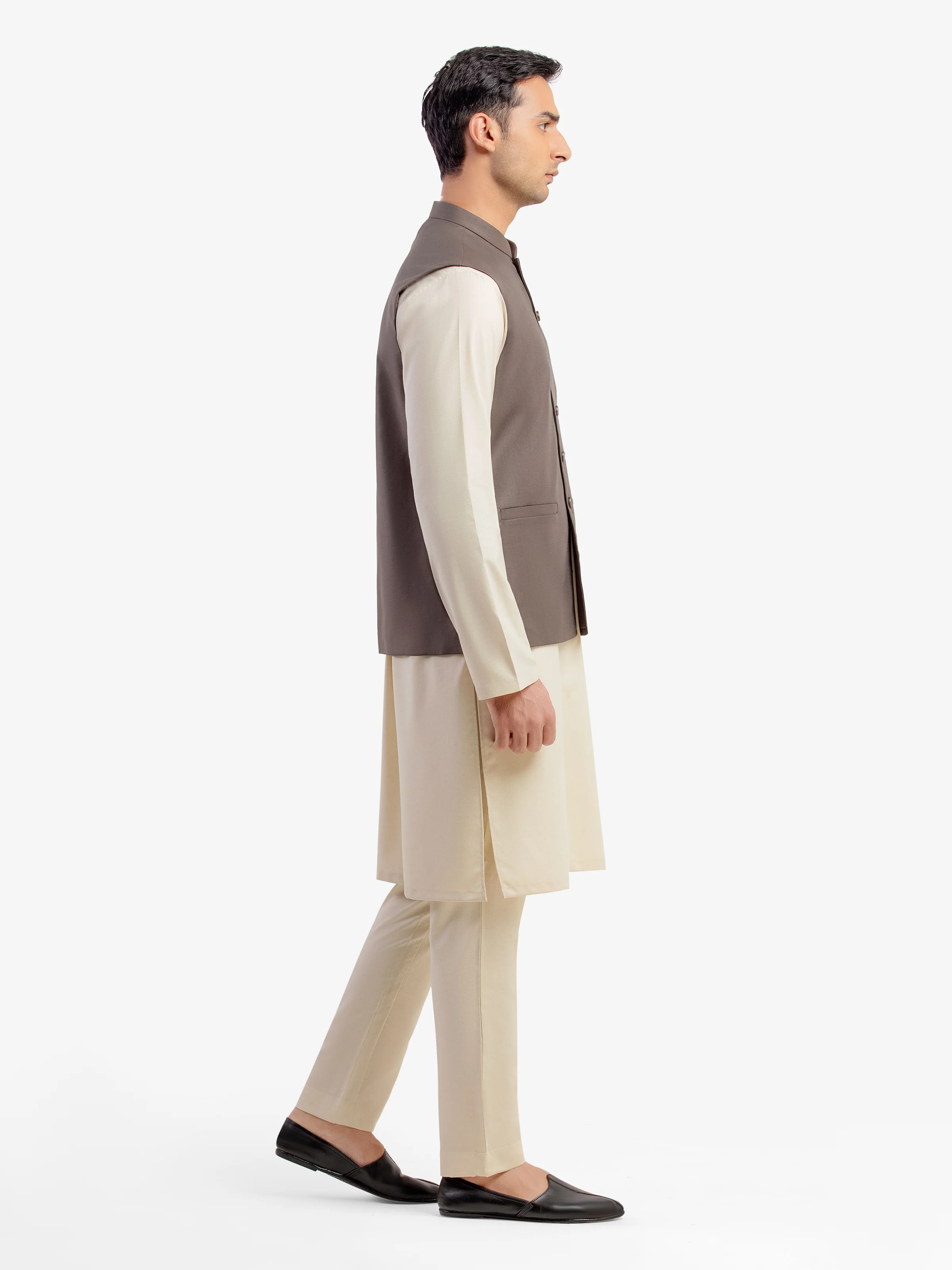 Men's Olive Waist Coat - EMTWCP5-35973 - Image 4