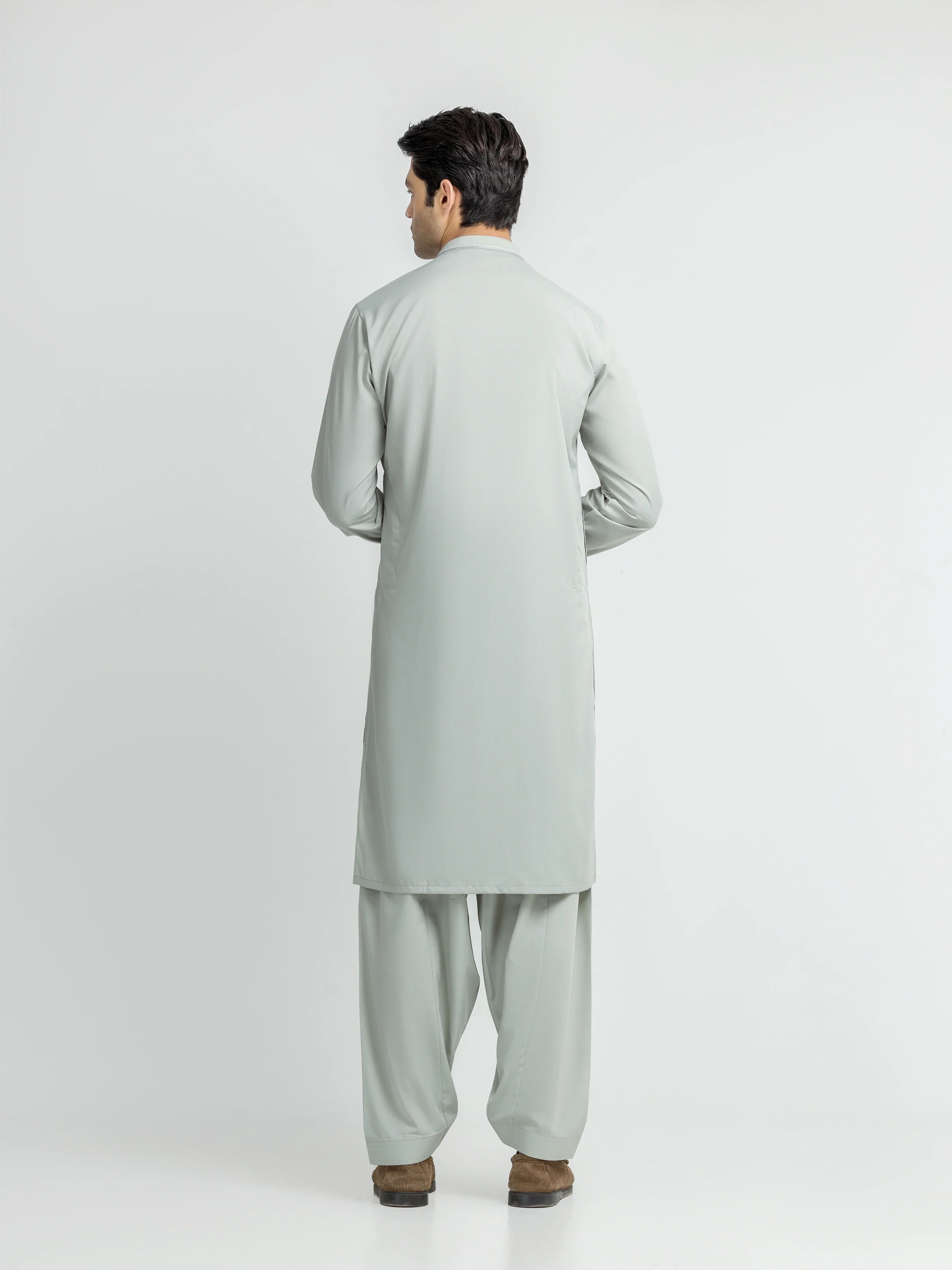 Men's Pastel Green Shalwar Kameez - EMTKS5-41234 - Image 5