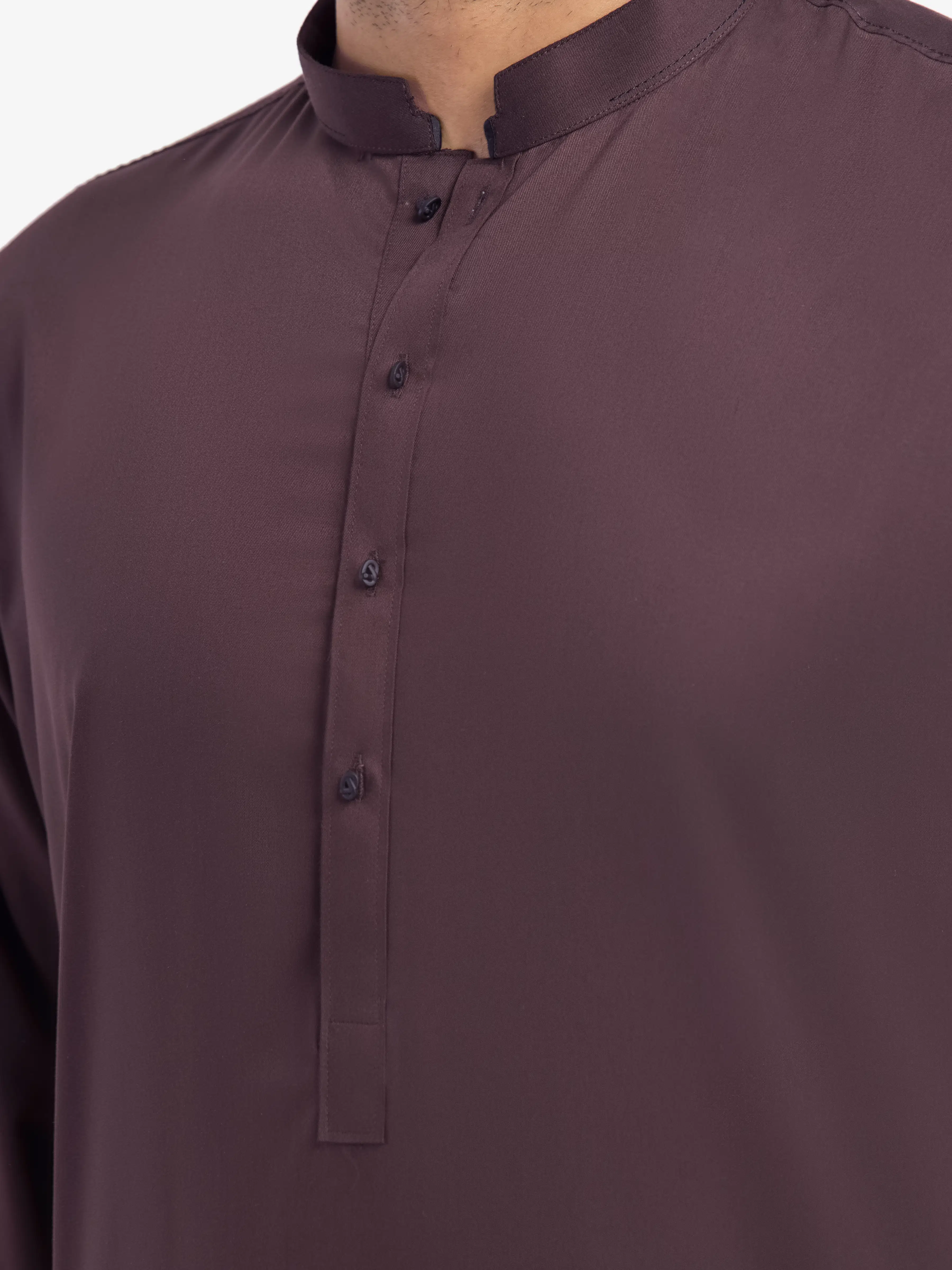 Men's Plum Shalwar Kameez - EMTKS5-41201 - Image 3