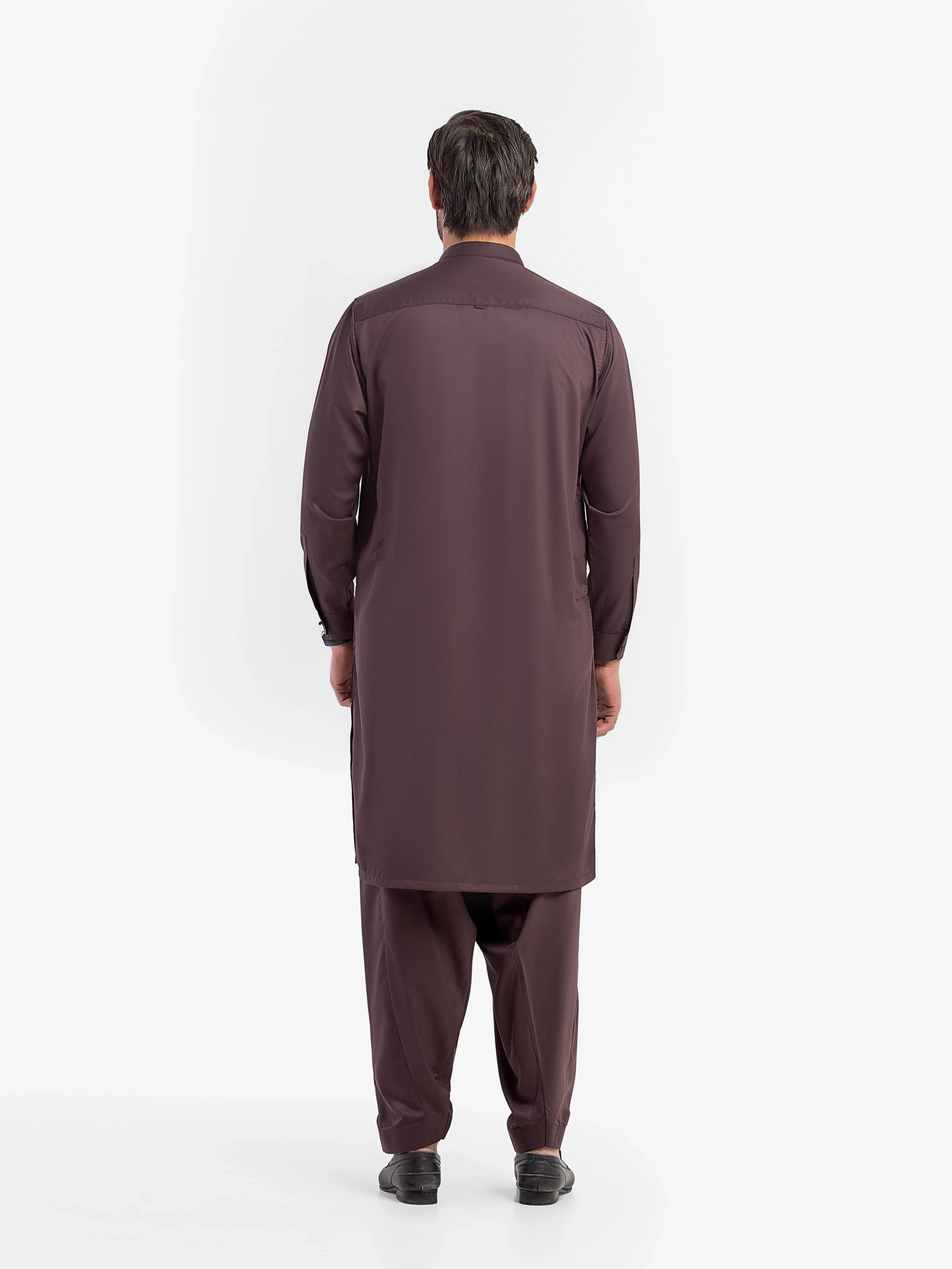 Men's Plum Shalwar Kameez - EMTKS5-41201 - Image 5