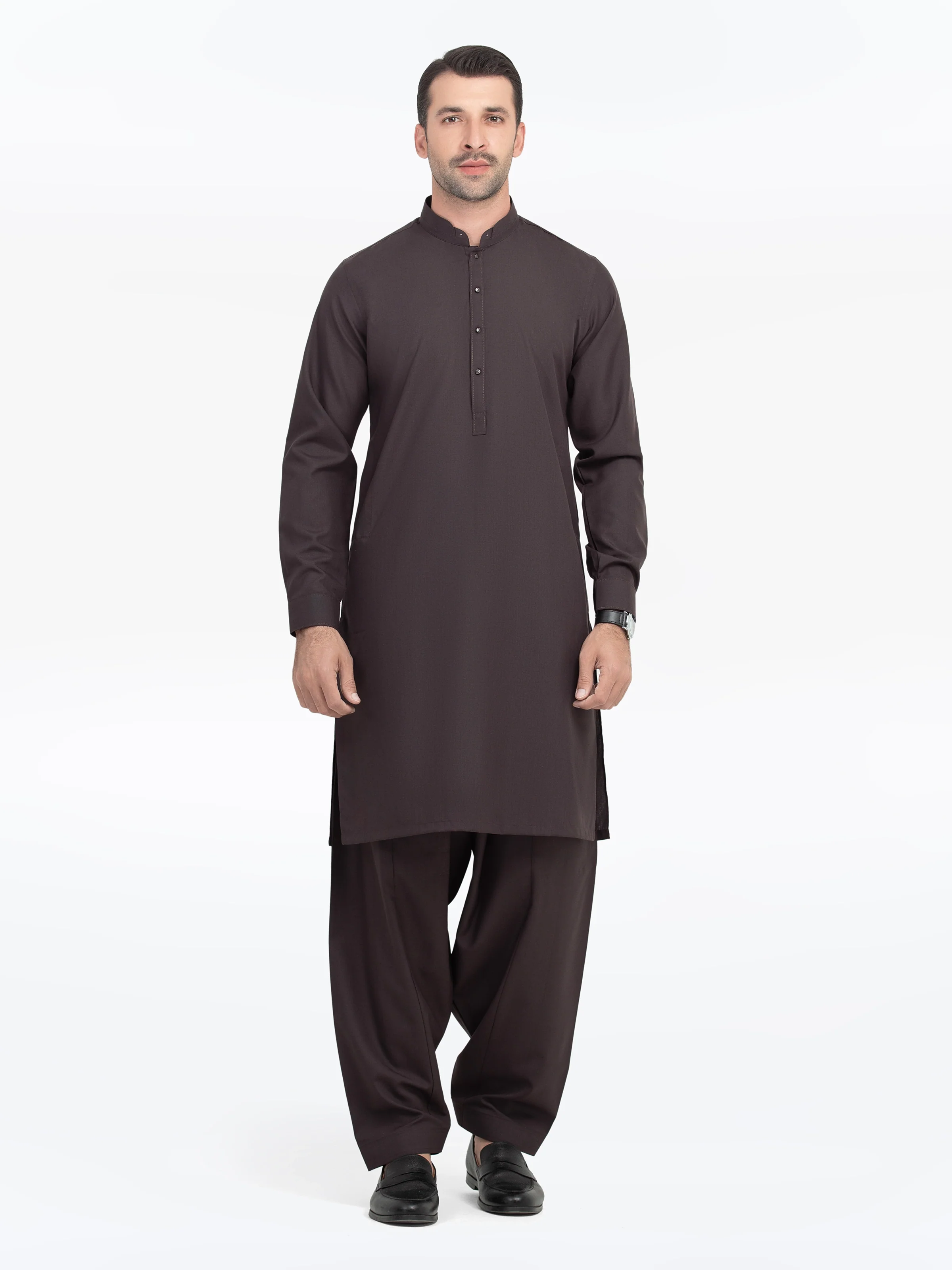 Men's Plum Shalwar Kameez - EMTKST5-99535