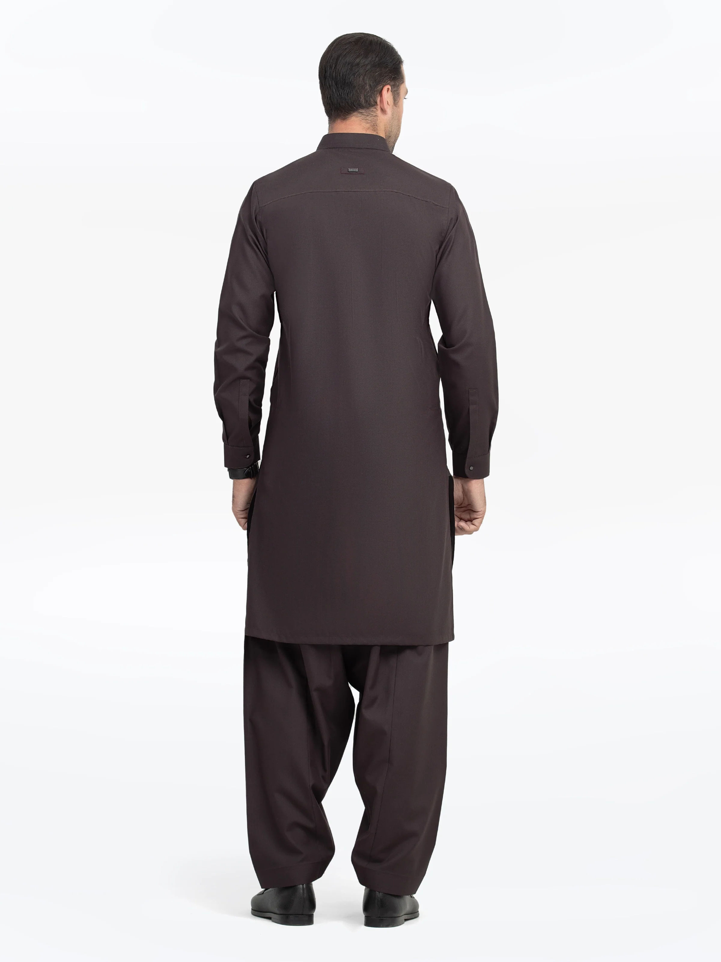 Men's Plum Shalwar Kameez - EMTKST5-99535 - Image 6