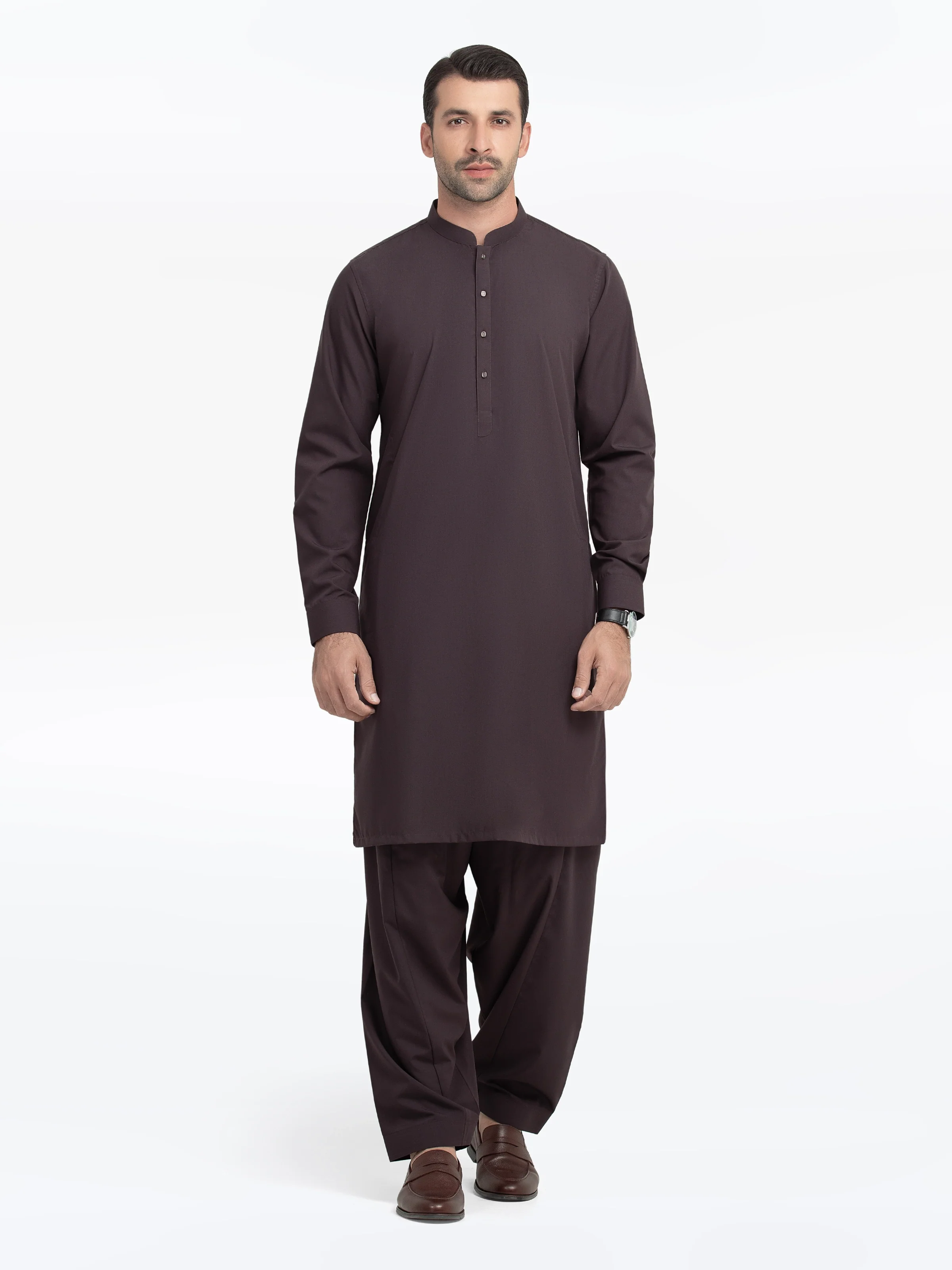 Men's Plum Shalwar Kameez - EMTKST5-99539
